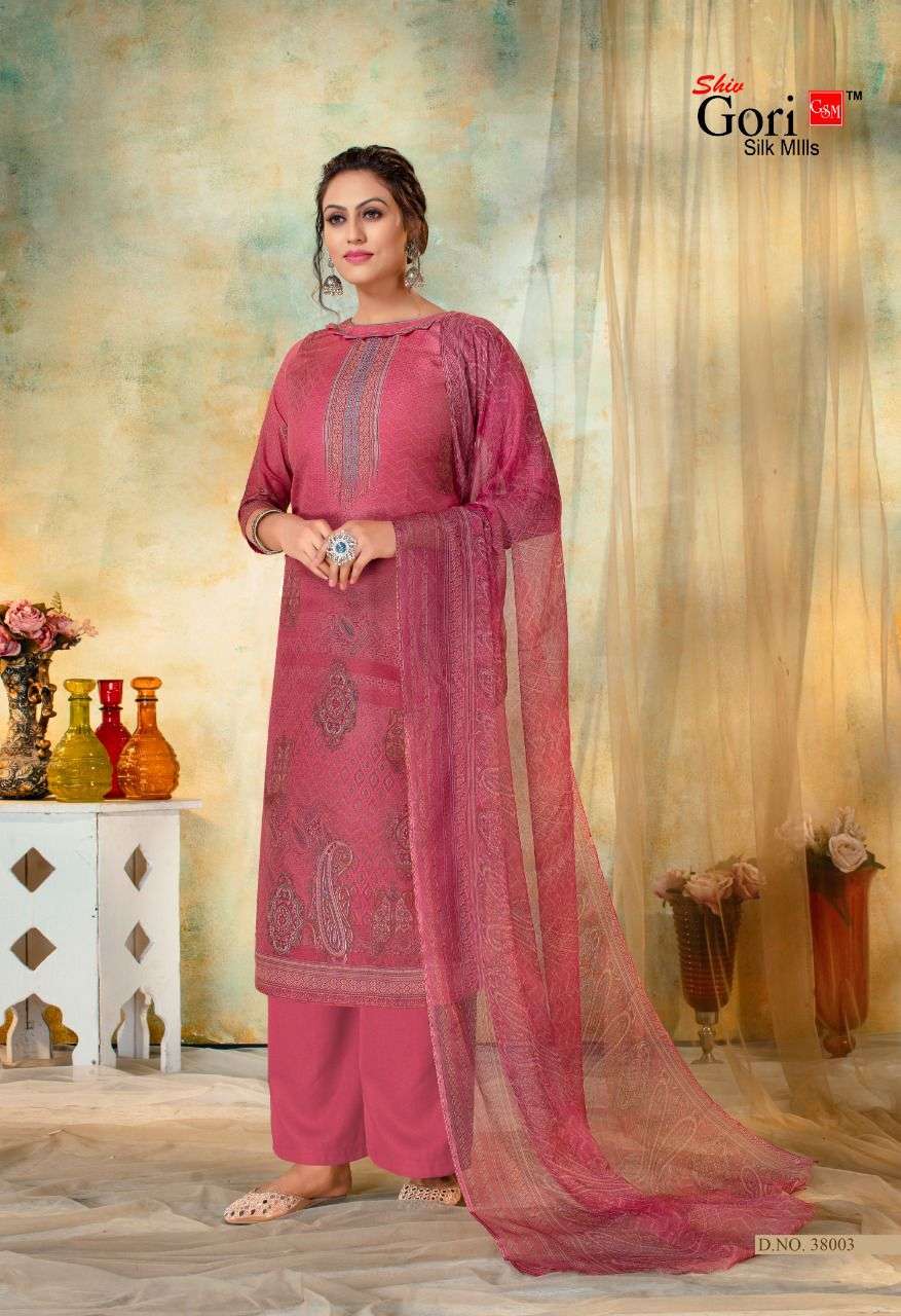 PUNJABI KUDI VOL-38 BY SHIV GORI SILK MILLS 38001 TO 38012 SERIES BEAUTIFUL WINTER COLLECTION SUITS STYLISH FANCY COLORFUL CASUAL WEAR & ETHNIC WEAR COTTON PRINT DRESSES AT WHOLESALE PRICE