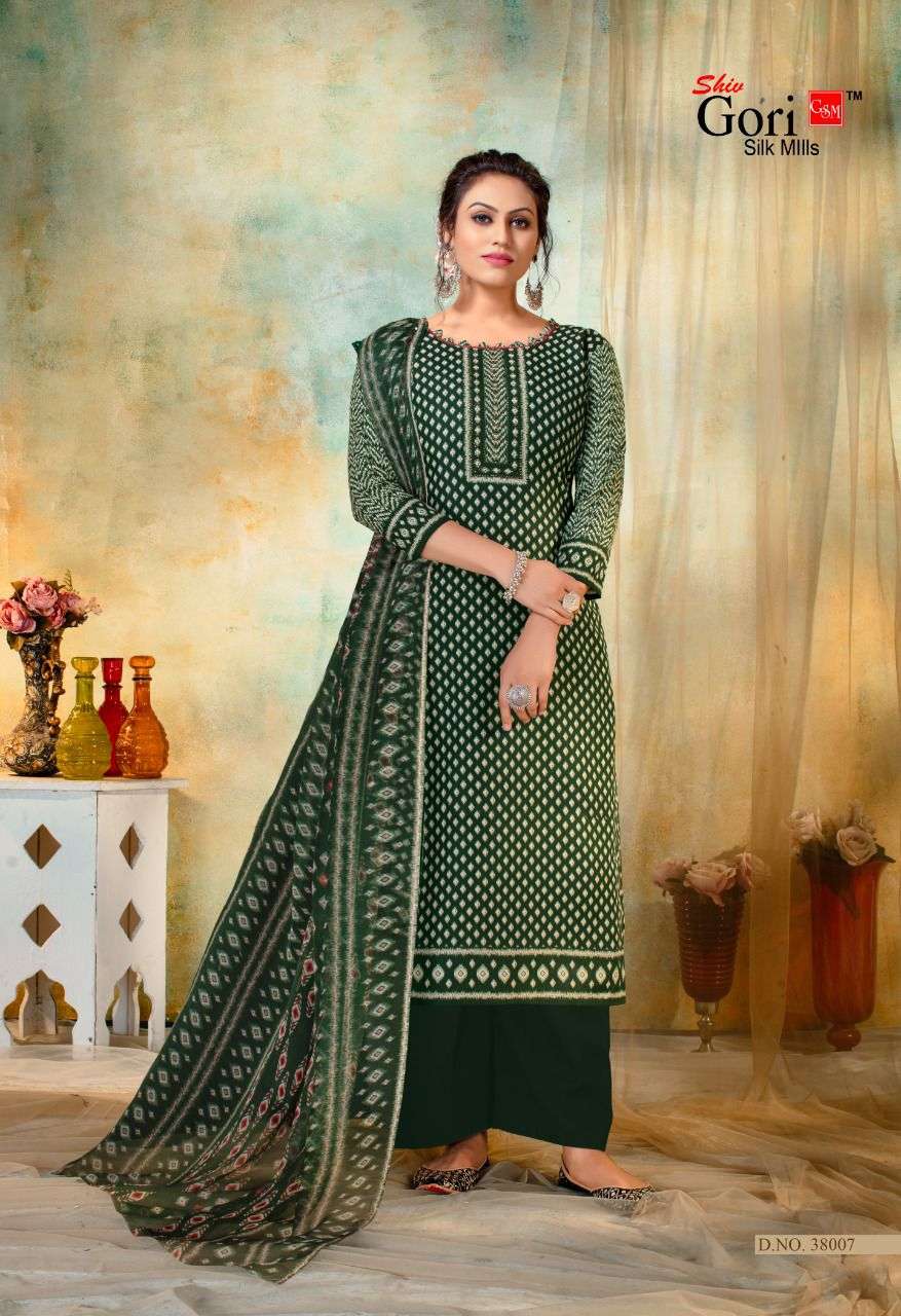 PUNJABI KUDI VOL-38 BY SHIV GORI SILK MILLS 38001 TO 38012 SERIES BEAUTIFUL WINTER COLLECTION SUITS STYLISH FANCY COLORFUL CASUAL WEAR & ETHNIC WEAR COTTON PRINT DRESSES AT WHOLESALE PRICE