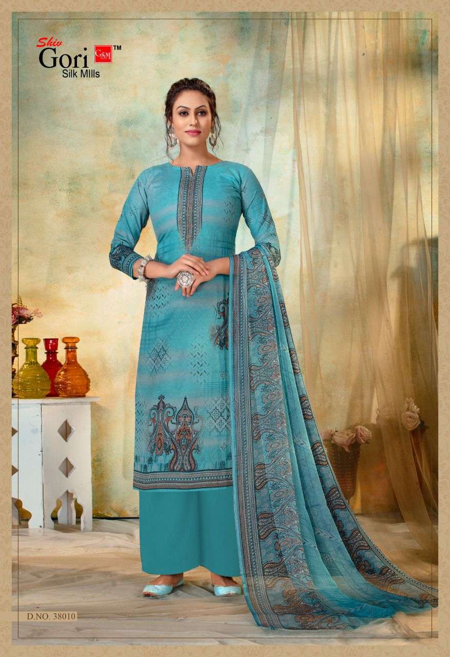 PUNJABI KUDI VOL-38 BY SHIV GORI SILK MILLS 38001 TO 38012 SERIES BEAUTIFUL WINTER COLLECTION SUITS STYLISH FANCY COLORFUL CASUAL WEAR & ETHNIC WEAR COTTON PRINT DRESSES AT WHOLESALE PRICE