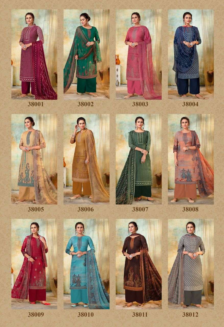PUNJABI KUDI VOL-38 BY SHIV GORI SILK MILLS 38001 TO 38012 SERIES BEAUTIFUL WINTER COLLECTION SUITS STYLISH FANCY COLORFUL CASUAL WEAR & ETHNIC WEAR COTTON PRINT DRESSES AT WHOLESALE PRICE