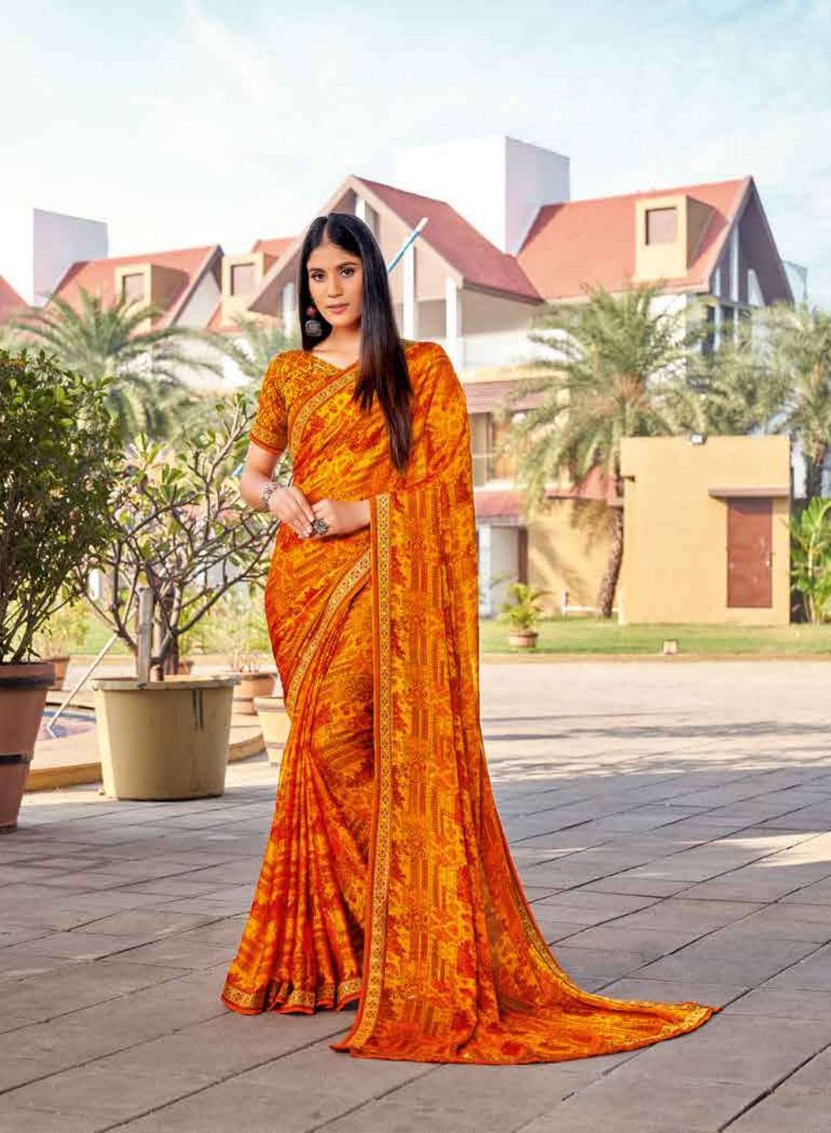 HAPPY NEW YEAR BY AMARSATH PRINTS 1001 TO 1012 SERIES INDIAN TRADITIONAL WEAR COLLECTION BEAUTIFUL STYLISH FANCY COLORFUL PARTY WEAR & OCCASIONAL WEAR GEORGETTE PRINT SAREES AT WHOLESALE PRICE