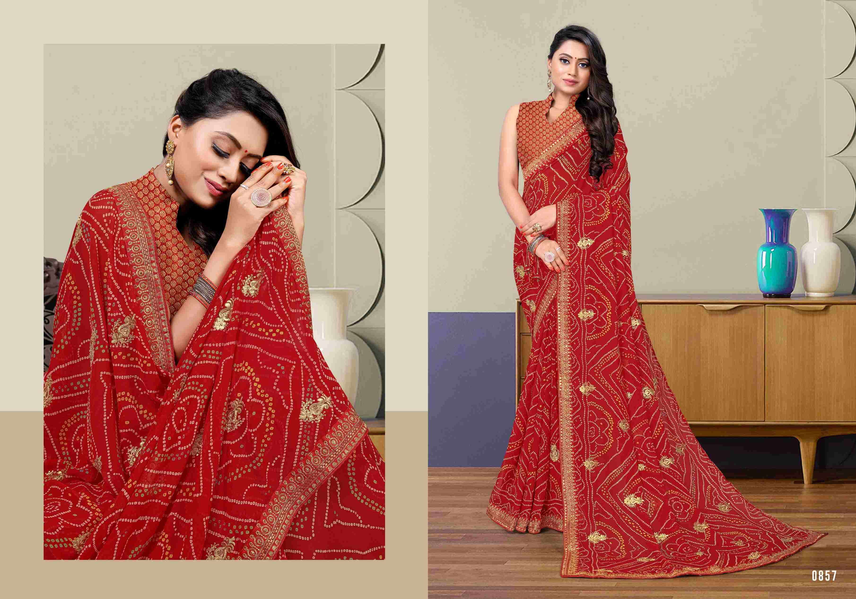 SHAGUN BY BARGAD INDIAN TRADITIONAL WEAR COLLECTION BEAUTIFUL STYLISH FANCY COLORFUL PARTY WEAR & OCCASIONAL WEAR GEORGETTE WITH WORK SAREES AT WHOLESALE PRICE