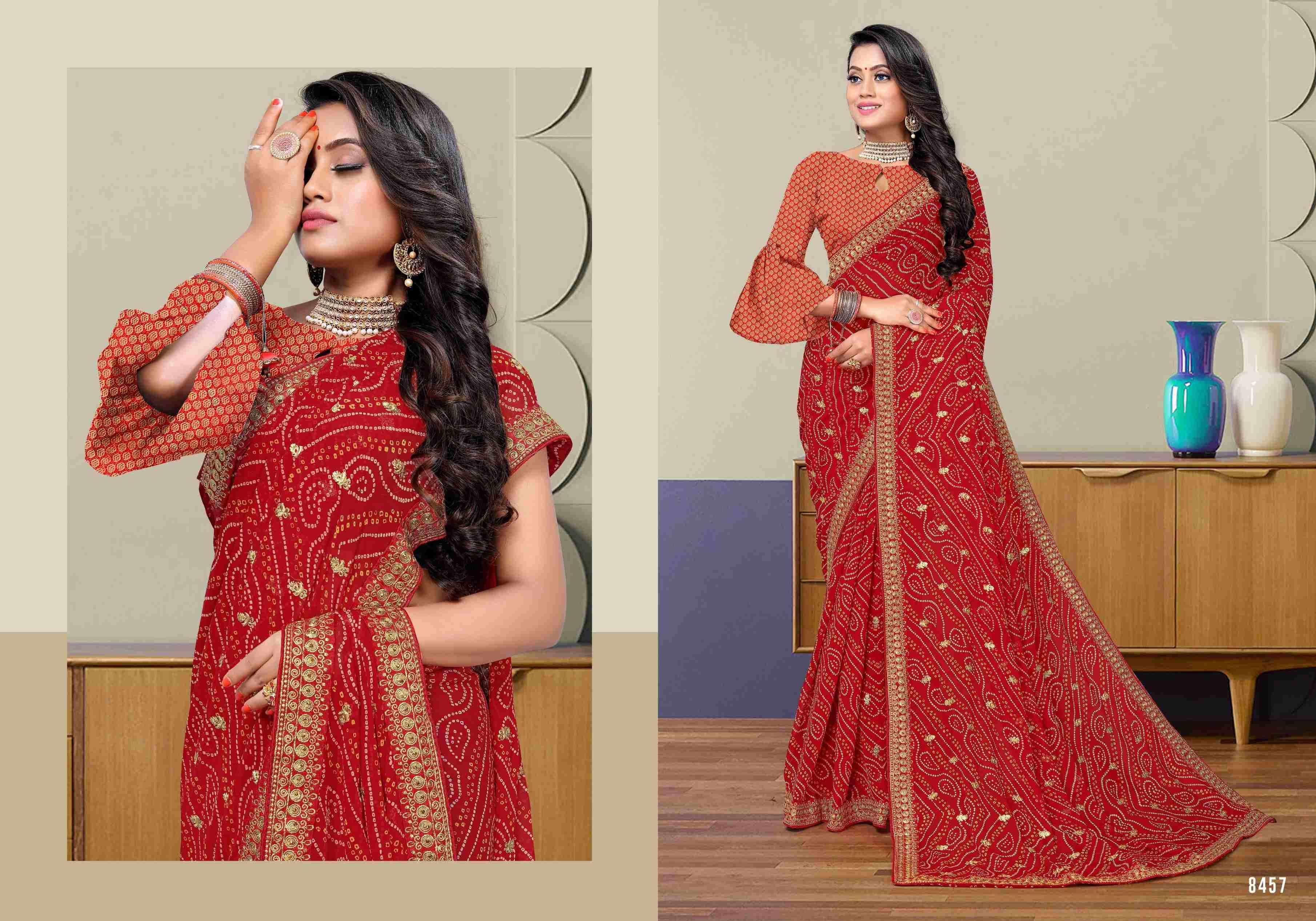 SHAGUN BY BARGAD INDIAN TRADITIONAL WEAR COLLECTION BEAUTIFUL STYLISH FANCY COLORFUL PARTY WEAR & OCCASIONAL WEAR GEORGETTE WITH WORK SAREES AT WHOLESALE PRICE
