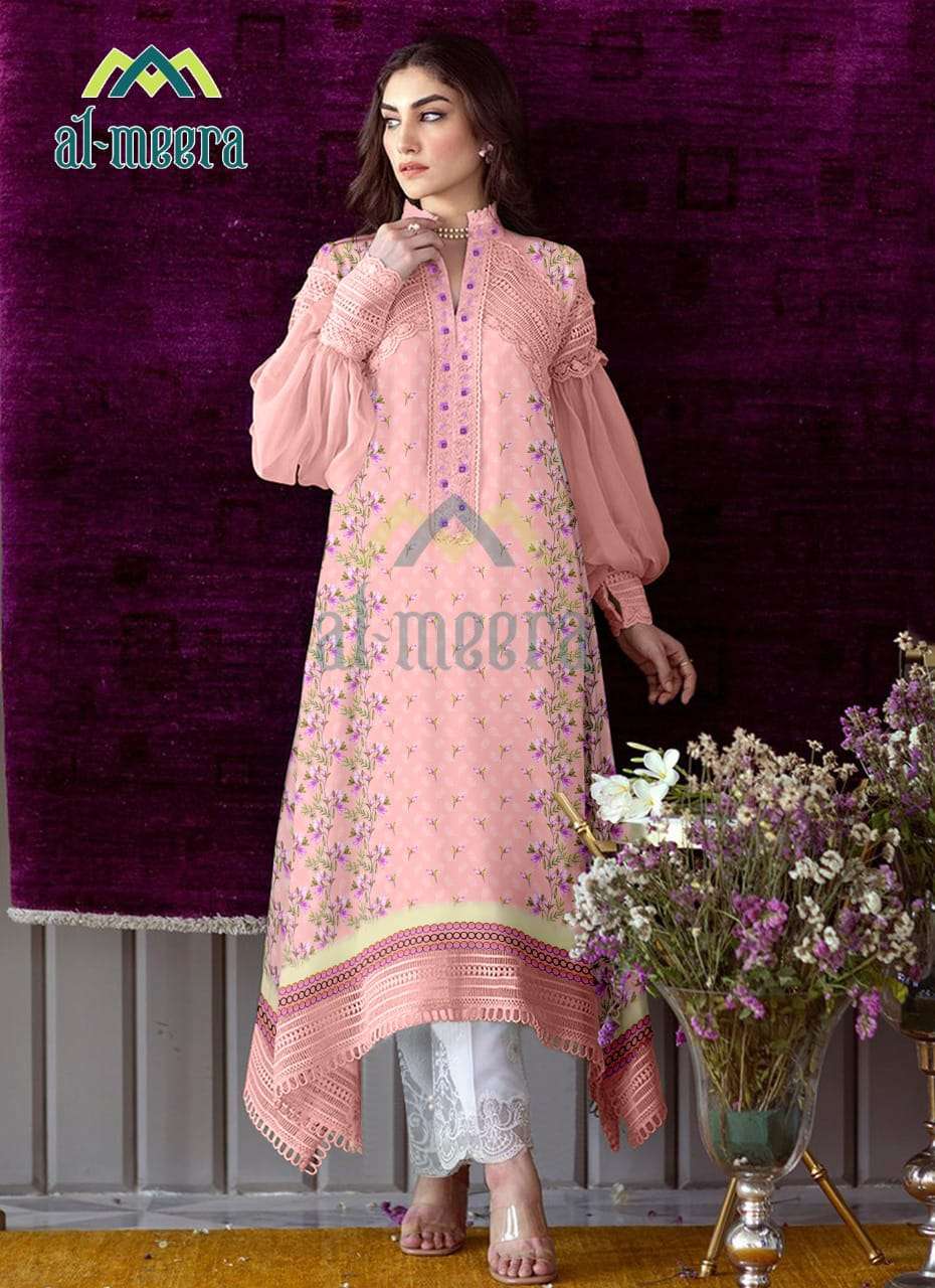 AL-MEERA HIT DESIGN 1130 COLOURS BY AL-MEERA 1130-A TO 1130-C SERIES STYLISH FANCY BEAUTIFUL COLORFUL CASUAL WEAR & ETHNIC WEAR MUSLIN KURTIS WITH BOTTOM AT WHOLESALE PRICE