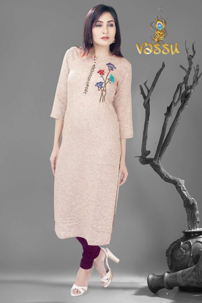 STRAIGHT BY VASSU 01 TO 04 SERIES DESIGNER STYLISH FANCY COLORFUL BEAUTIFUL PARTY WEAR & ETHNIC WEAR COLLECTION RAYON WAVING KURTIS AT WHOLESALE PRICE