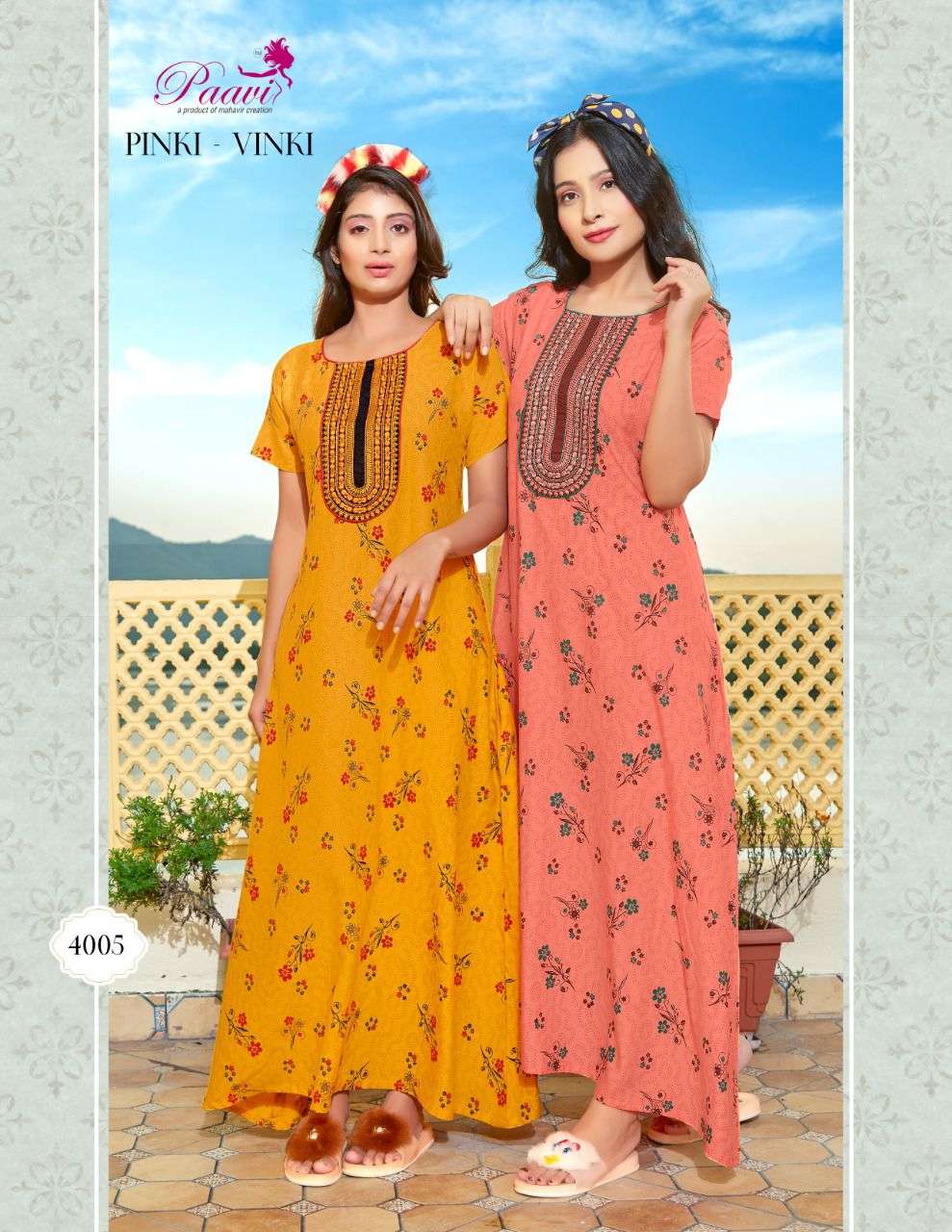 PINKI VINKI VOL-6 BY PAAVI BEAUTIFUL STYLISH FANCY COLORFUL CASUAL WEAR & ETHNIC WEAR RAYON PRINT GOWNS AT WHOLESALE PRICE