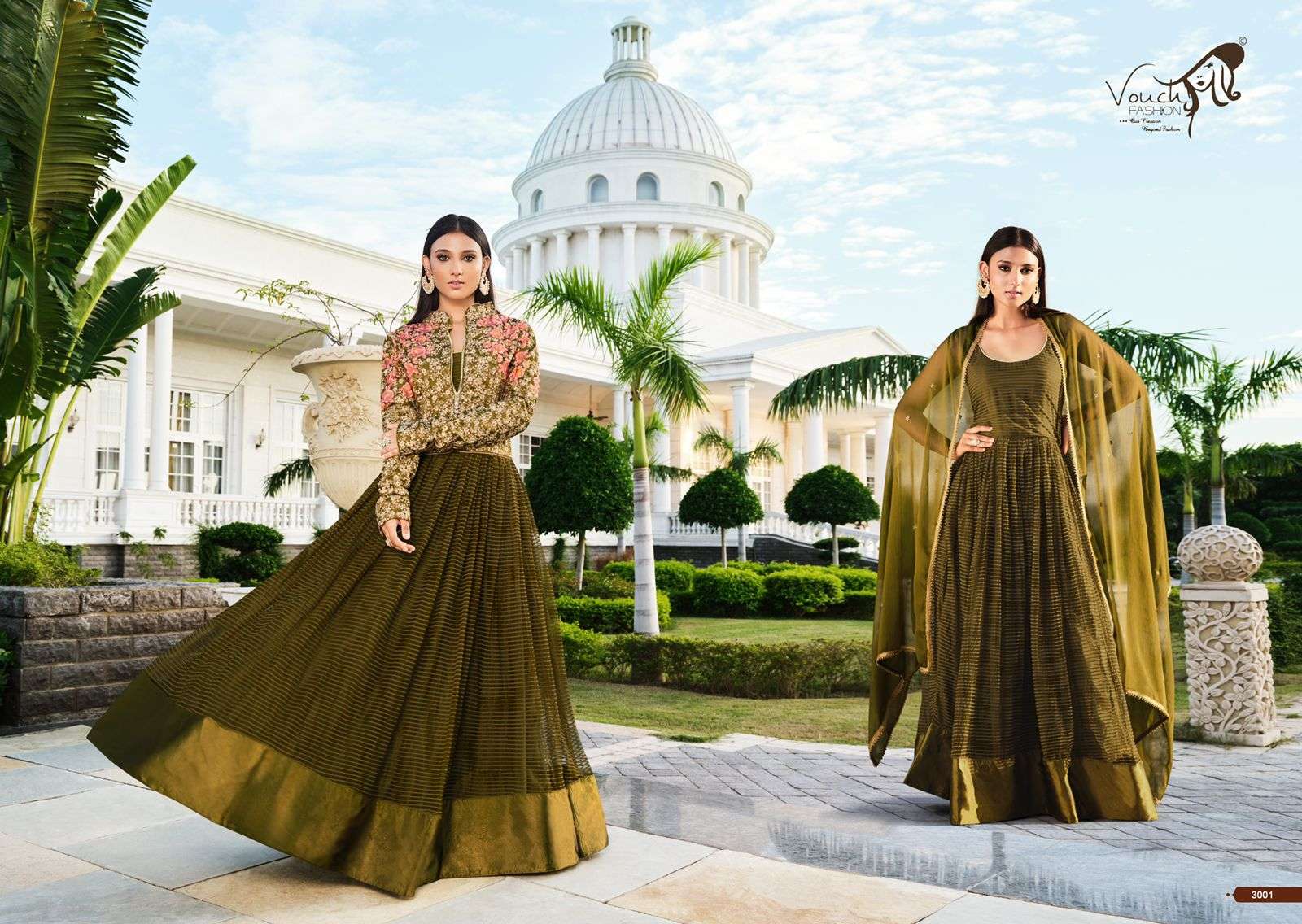 KHWAAHISH BY VOUCHE 3001 TO 3006 SERIES DESIGNER ANARKALI SUITS COLLECTION BEAUTIFUL STYLISH COLORFUL FANCY PARTY WEAR & OCCASIONAL WEAR NET/GEORGETTE/SILK DRESSES AT WHOLESALE PRICE