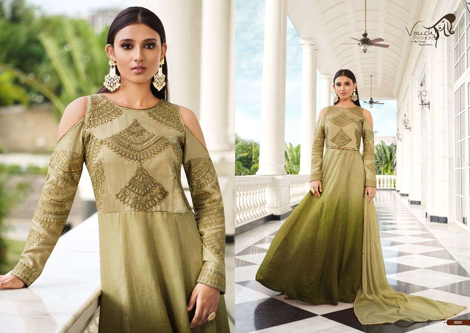 KHWAAHISH BY VOUCHE 3001 TO 3006 SERIES DESIGNER ANARKALI SUITS COLLECTION BEAUTIFUL STYLISH COLORFUL FANCY PARTY WEAR & OCCASIONAL WEAR NET/GEORGETTE/SILK DRESSES AT WHOLESALE PRICE