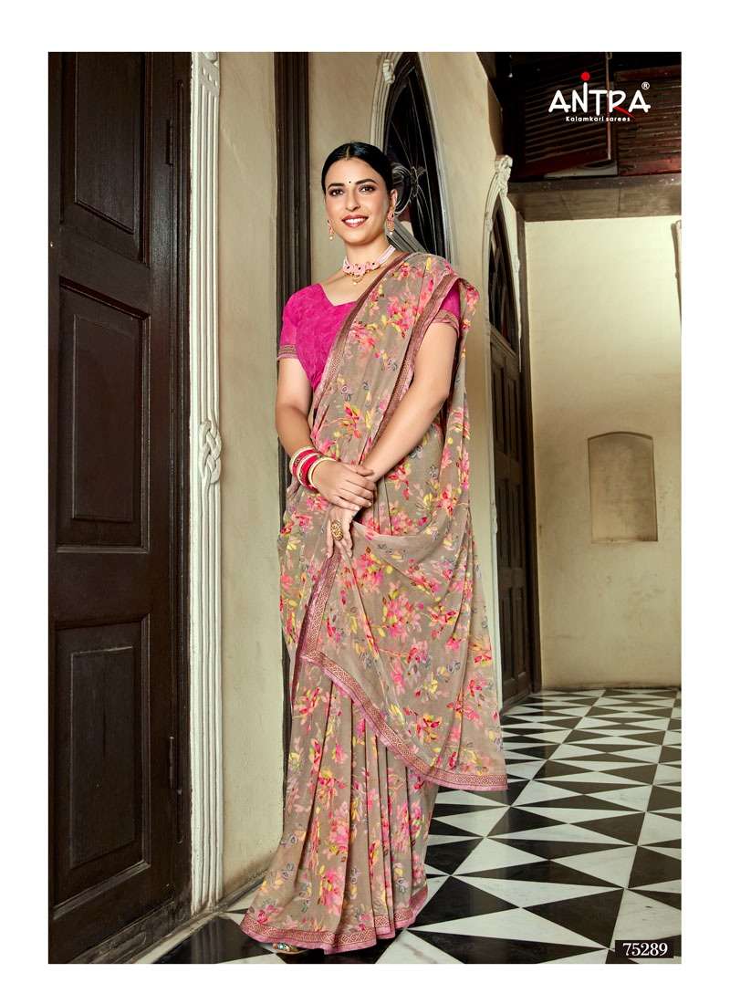 RASHMI BY ANTRA 75281 TO 75290 SERIES INDIAN TRADITIONAL WEAR COLLECTION BEAUTIFUL STYLISH FANCY COLORFUL PARTY WEAR & OCCASIONAL WEAR WEIGHTLESS SAREES AT WHOLESALE PRICE