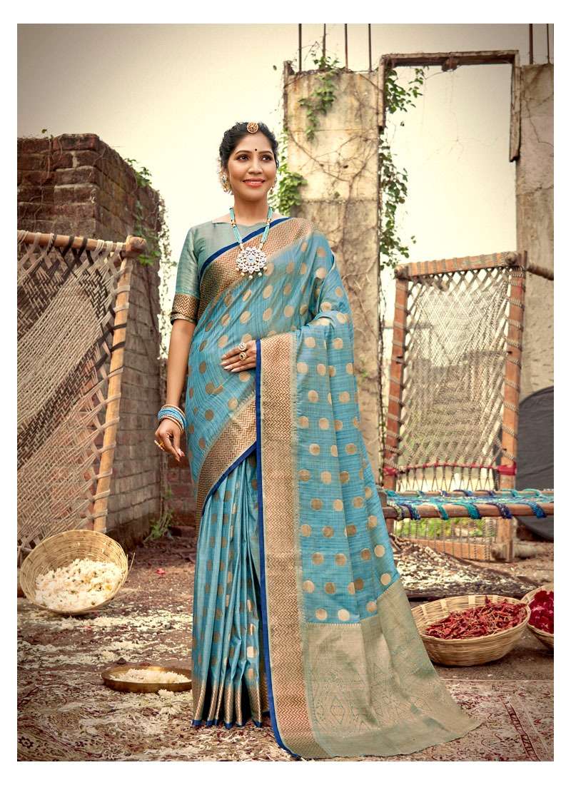 Handloom Banarasi Silk Turquoise Blue Zari Saree Online Shopping India –  Sunasa