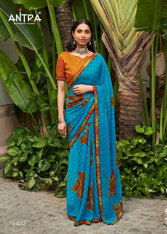 DEVRANI BY ANTRA 75421 TO 75432 SERIES INDIAN TRADITIONAL WEAR COLLECTION BEAUTIFUL STYLISH FANCY COLORFUL PARTY WEAR & OCCASIONAL WEAR WEIGHTLESS SAREES AT WHOLESALE PRICE