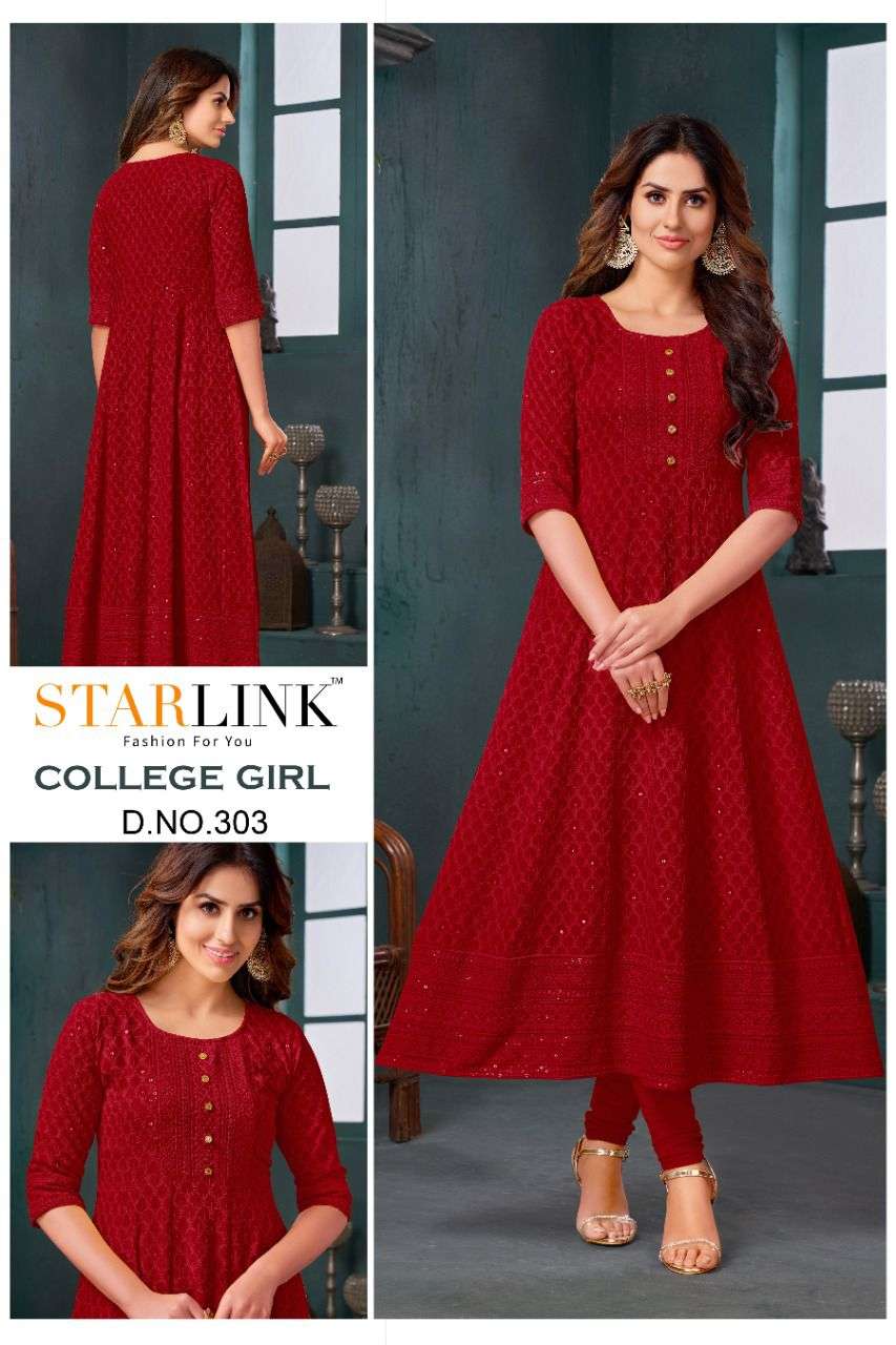 COLLEGE GIRL BY STARLINK DESIGNER STYLISH FANCY COLORFUL BEAUTIFUL PARTY WEAR & ETHNIC WEAR COLLECTION RAYON WITH WORK KURTIS AT WHOLESALE PRICE