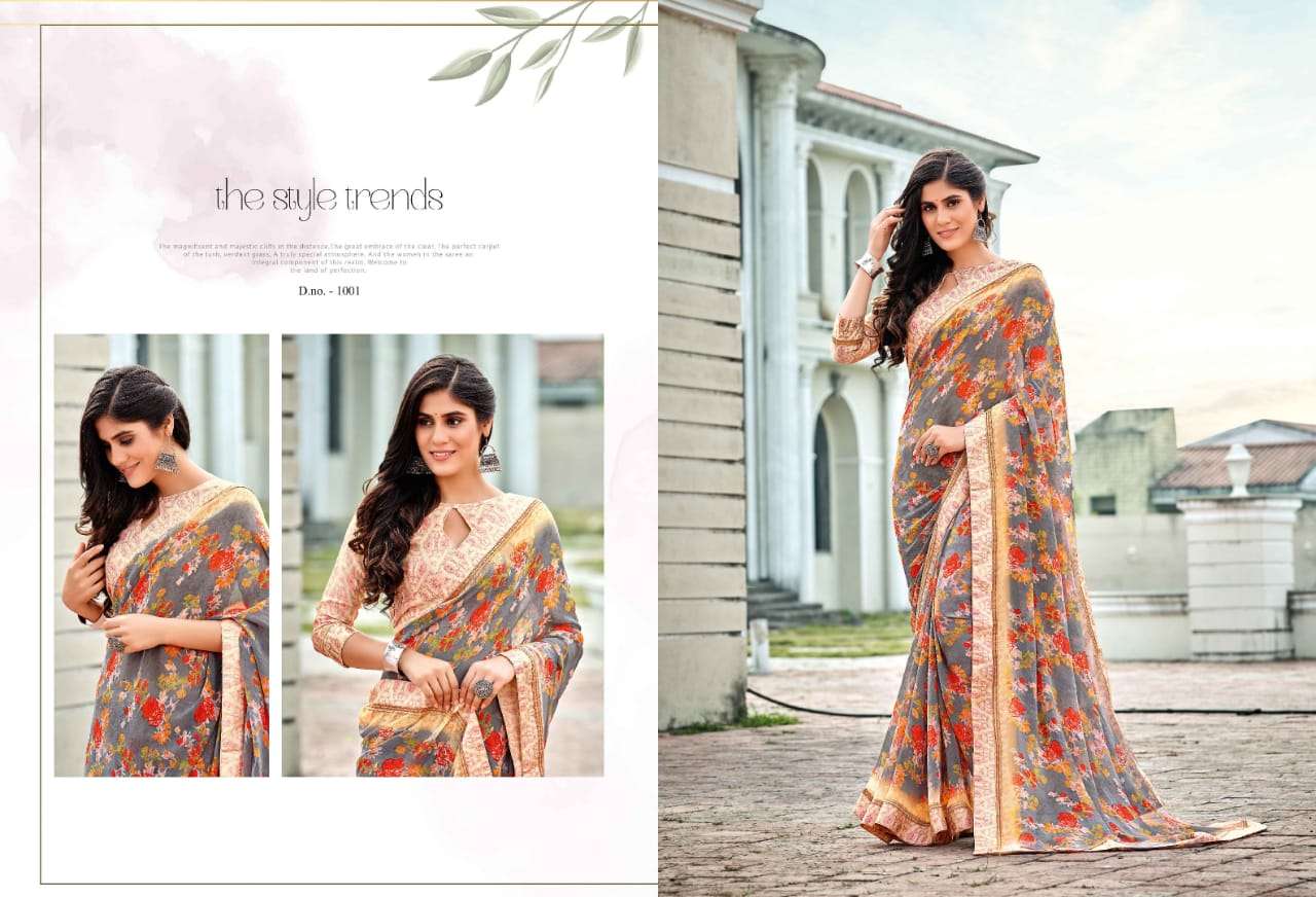 KAVITA VOL-2 BY AMARSATH PRINTS 1001 TO 1008 SERIES INDIAN TRADITIONAL WEAR COLLECTION BEAUTIFUL STYLISH FANCY COLORFUL PARTY WEAR & OCCASIONAL WEAR GEORGETTE PRINT SAREES AT WHOLESALE PRICE