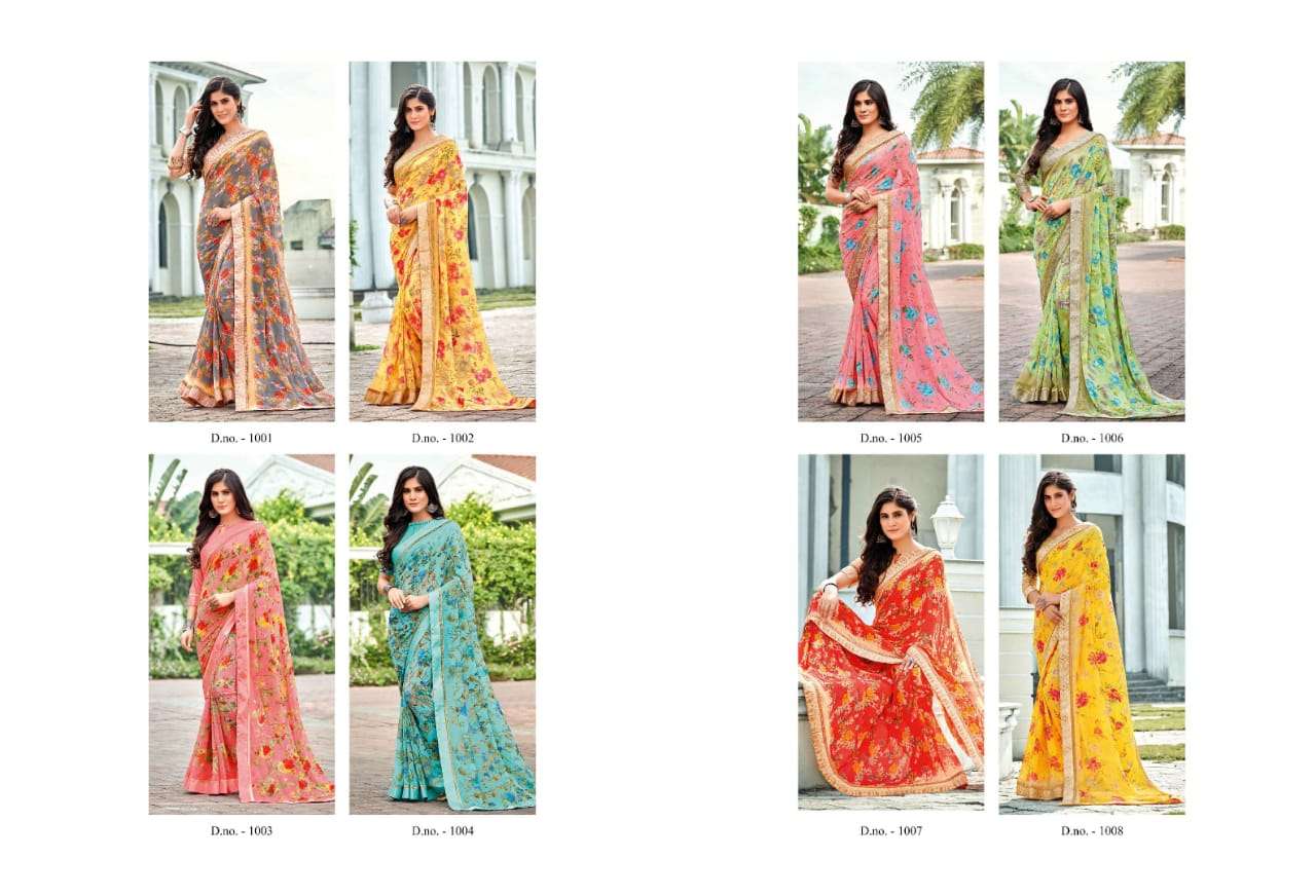 KAVITA VOL-2 BY AMARSATH PRINTS 1001 TO 1008 SERIES INDIAN TRADITIONAL WEAR COLLECTION BEAUTIFUL STYLISH FANCY COLORFUL PARTY WEAR & OCCASIONAL WEAR GEORGETTE PRINT SAREES AT WHOLESALE PRICE