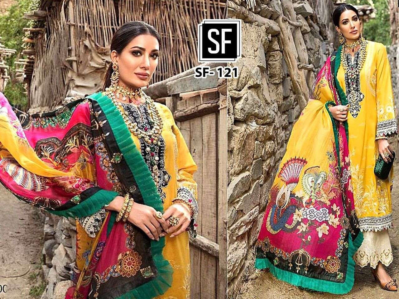Sf-121 By Fashid Wholesale Beautiful Pakistani Suits Colorful Stylish Fancy Casual Wear & Ethnic Wear Cambric Cotton Embroidered Dresses At Wholesale Price