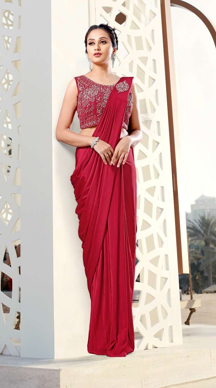 1015763 BY FASHID WHOLESALE A TO D SERIES INDIAN TRADITIONAL WEAR COLLECTION BEAUTIFUL STYLISH FANCY COLORFUL PARTY WEAR & OCCASIONAL WEAR IMPORTED LYCRA SAREES AT WHOLESALE PRICE