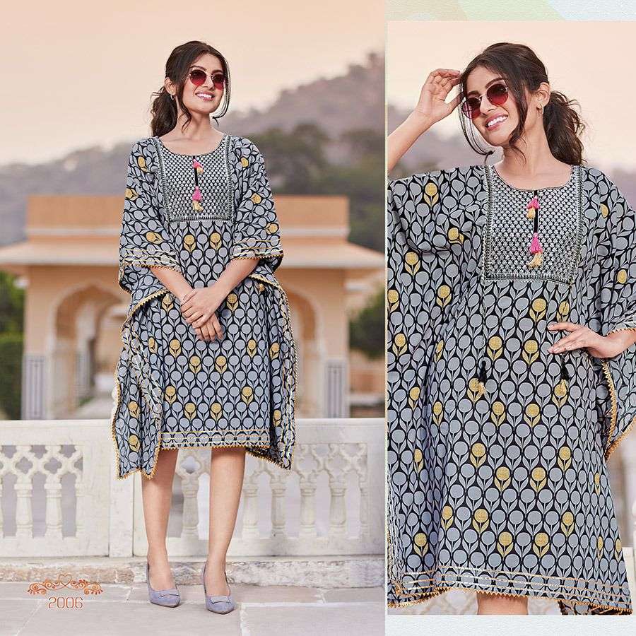 COCKTAIL VOL-2 BY KAJAL STYLE 2001 TO 2010 SERIES BEAUTIFUL STYLISH FANCY COLORFUL CASUAL WEAR & ETHNIC WEAR HEAVY COTTON EMBROIDERED TOPS AT WHOLESALE PRICE