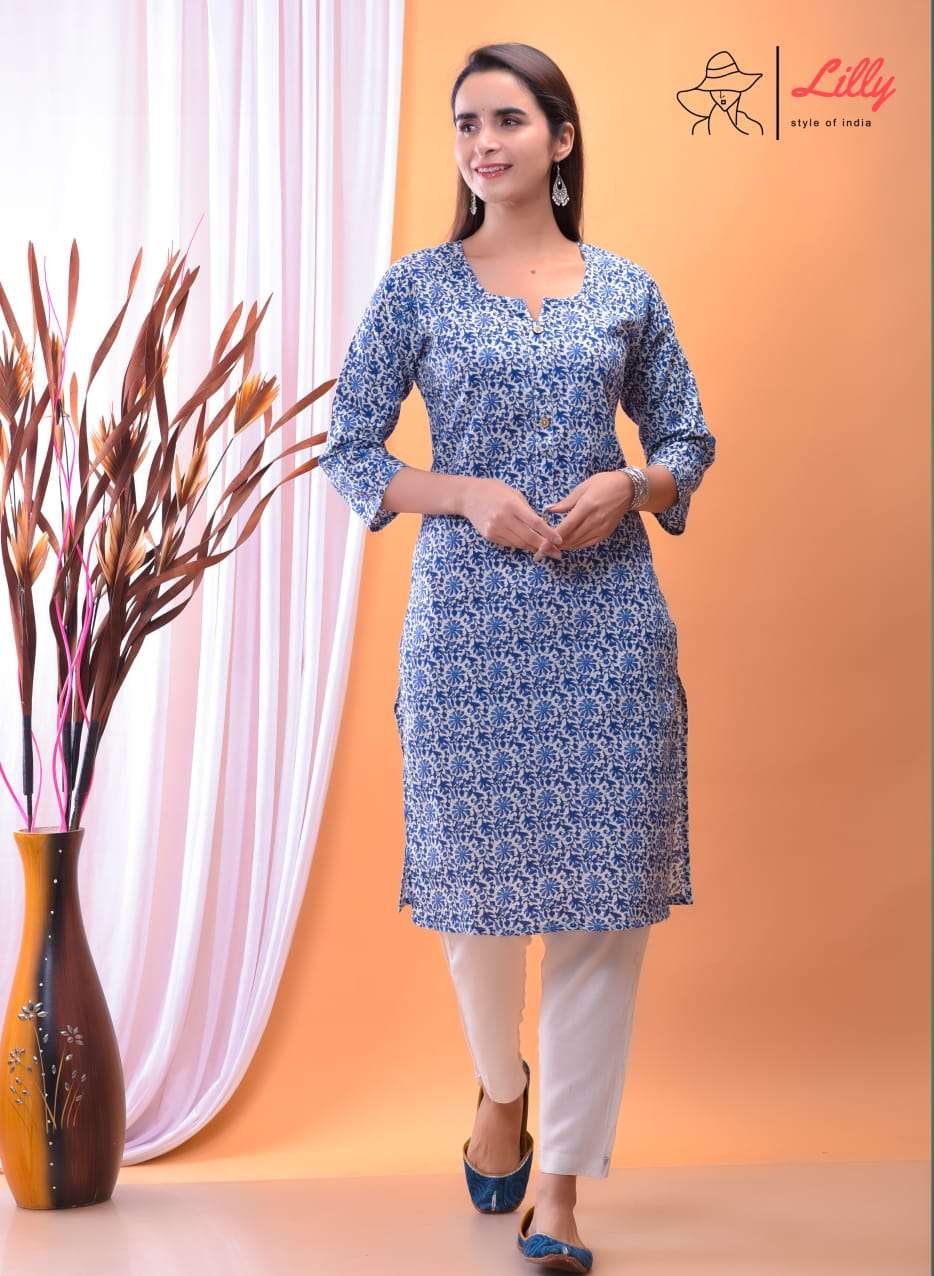 NENA BY LILLY 01 TO 09 SERIES DESIGNER STYLISH FANCY COLORFUL BEAUTIFUL PARTY WEAR & ETHNIC WEAR COLLECTION PURE MAL COTTON KURTIS AT WHOLESALE PRICE