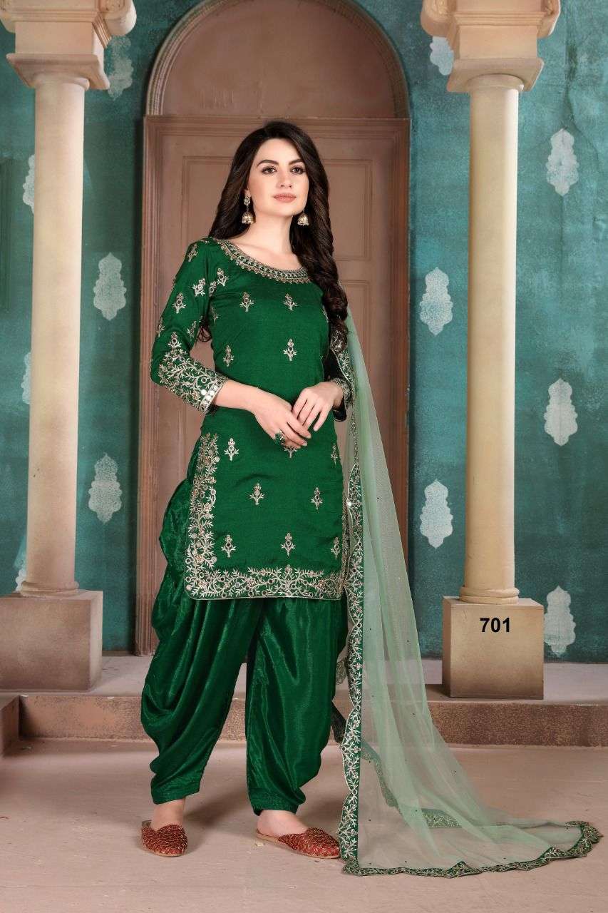 Aanaya Vol-107 By Twisha 701 To 704 Series Beautiful Patiyala Suits Stylish Fancy Colorful Party Wear & Occasional Wear Art Silk Embroidery Dresses At Wholesale Price