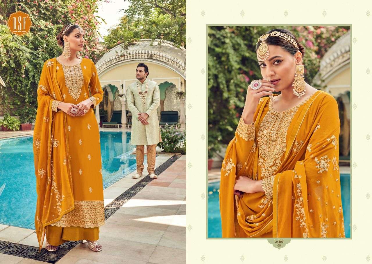 RAZZA BY RIDDHI SIDDHI FASHION 21401 TO 21406 SERIES BEAUTIFUL STYLISH SHARARA SUITS FANCY COLORFUL CASUAL WEAR & ETHNIC WEAR & READY TO WEAR PURE FAUX GEORGETTE EMBROIDERED DRESSES AT WHOLESALE PRICE