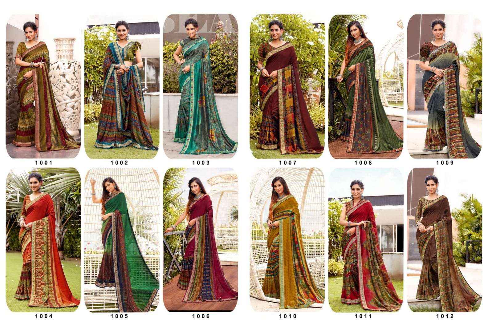 SIYA BY AMARSATH PRINTS 1001 TO 1012 SERIES INDIAN TRADITIONAL WEAR COLLECTION BEAUTIFUL STYLISH FANCY COLORFUL PARTY WEAR & OCCASIONAL WEAR GEORGETTE PRINT SAREES AT WHOLESALE PRICE
