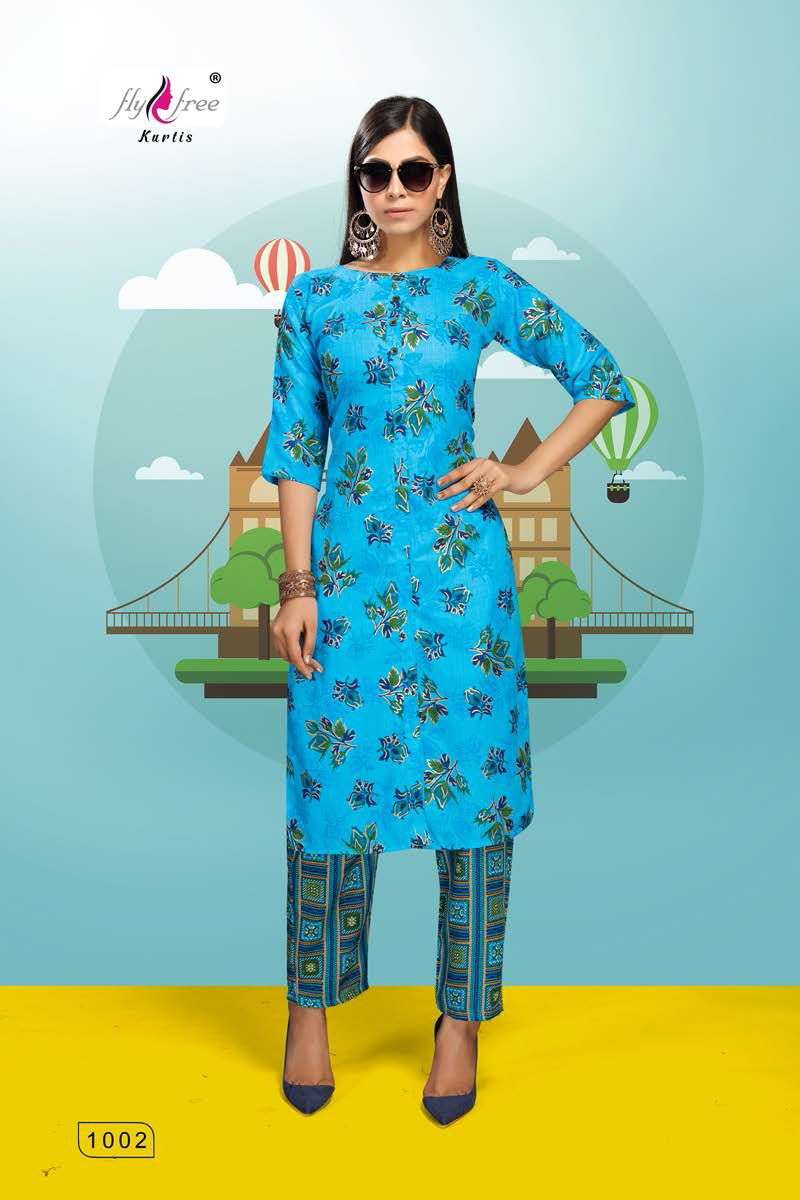 ROLLER BY FLY FREE 1001 TO 1008 SERIES DESIGNER STYLISH FANCY COLORFUL BEAUTIFUL PARTY WEAR & ETHNIC WEAR COLLECTION FANCY KURTIS AT WHOLESALE PRICE