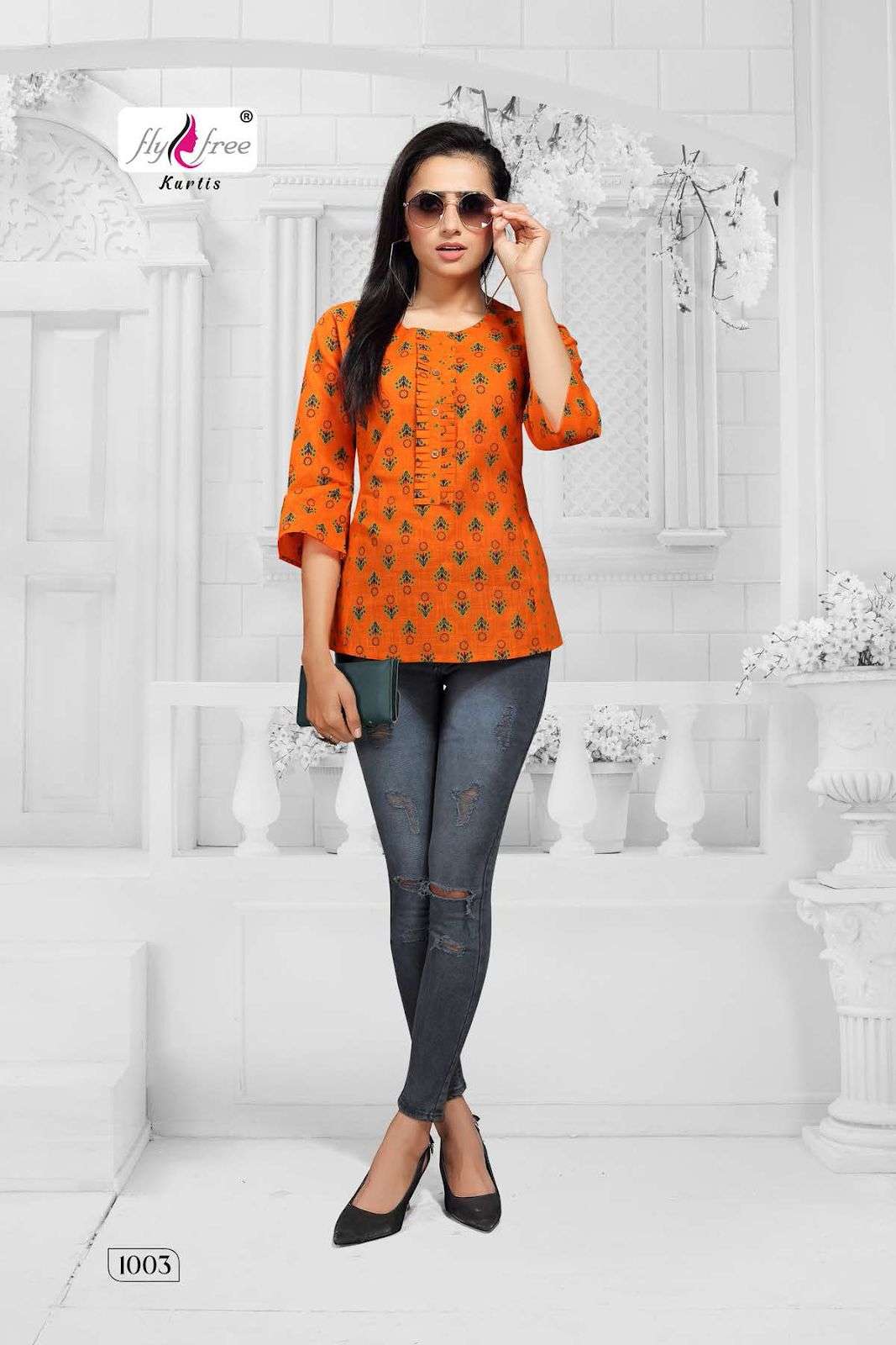 RANG VOL-3 BY FLY FREE 1001 TO 1008 SERIES DESIGNER STYLISH FANCY COLORFUL BEAUTIFUL PARTY WEAR & ETHNIC WEAR COLLECTION COTTON SLUB TOPS AT WHOLESALE PRICE