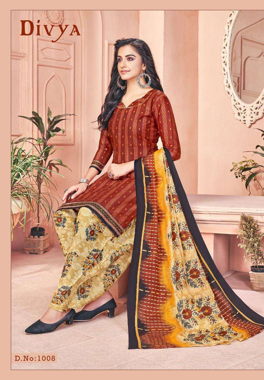 DIVYA VOL-1 BY KC 1001 TO 1012 SERIES BEAUTIFUL STYLISH SUITS FANCY COLORFUL CASUAL WEAR & ETHNIC WEAR & READY TO WEAR HEAVY COTTON PRINTED DRESSES AT WHOLESALE PRICE