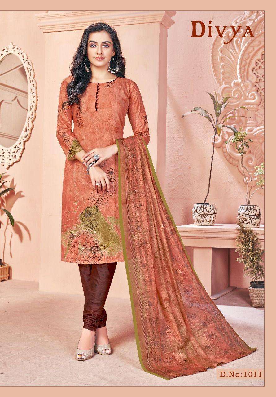 DIVYA VOL-1 BY KC 1001 TO 1012 SERIES BEAUTIFUL STYLISH SUITS FANCY COLORFUL CASUAL WEAR & ETHNIC WEAR & READY TO WEAR HEAVY COTTON PRINTED DRESSES AT WHOLESALE PRICE