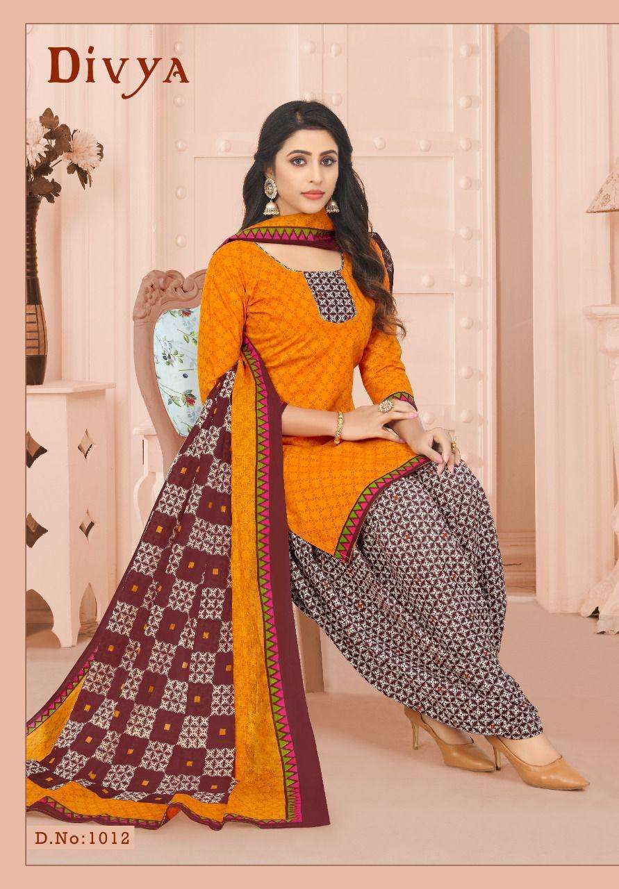 DIVYA VOL-1 BY KC 1001 TO 1012 SERIES BEAUTIFUL STYLISH SUITS FANCY COLORFUL CASUAL WEAR & ETHNIC WEAR & READY TO WEAR HEAVY COTTON PRINTED DRESSES AT WHOLESALE PRICE