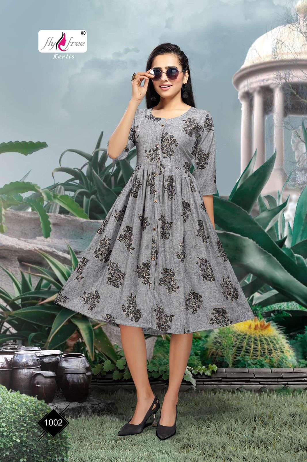 SNEHA BY FLY FREE 1001 TO 1007 SERIES DESIGNER STYLISH FANCY COLORFUL BEAUTIFUL PARTY WEAR & ETHNIC WEAR COLLECTION RAYON FOIL PRINT KURTIS AT WHOLESALE PRICE