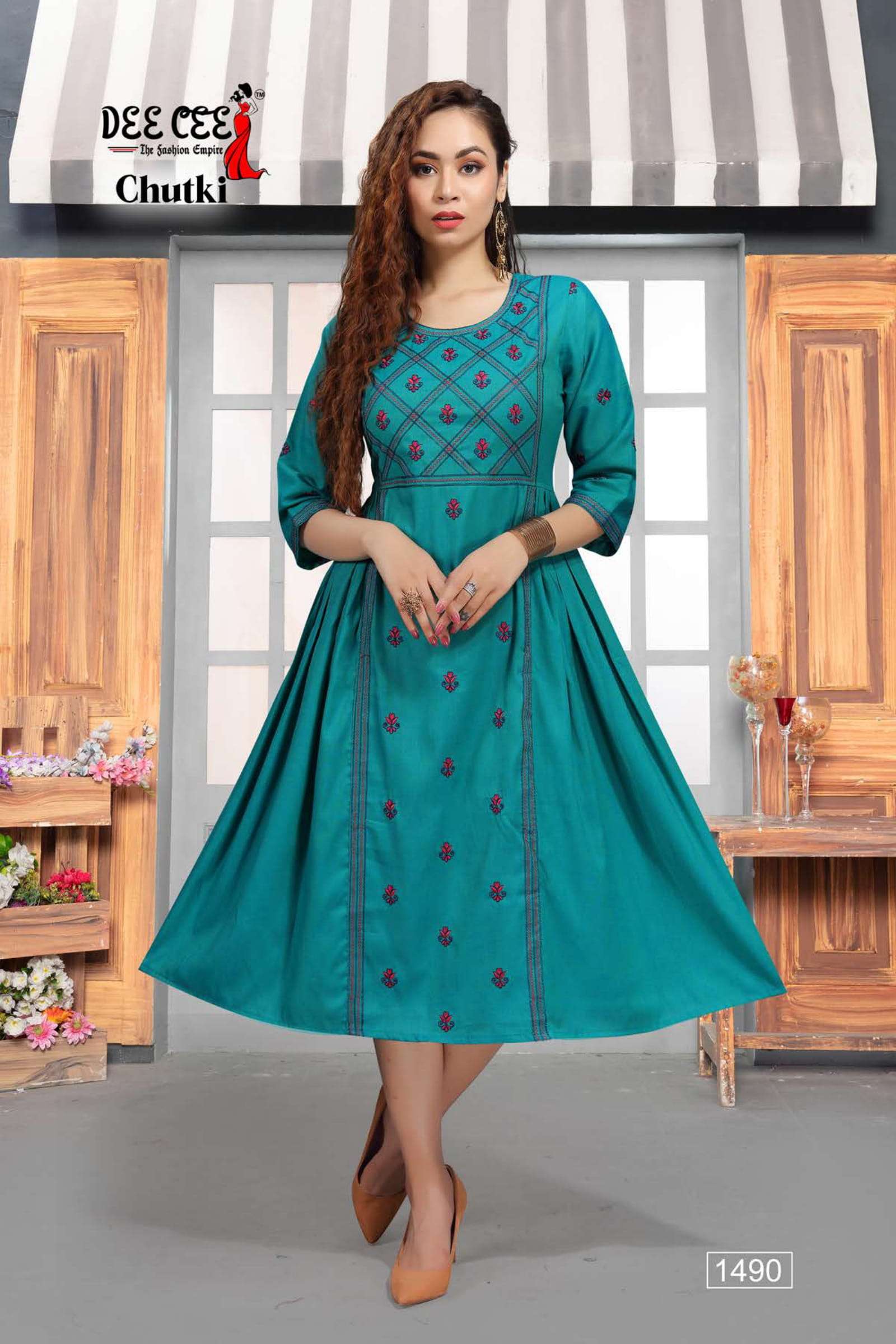 CHUTKI BY DEE CEE 1490 TO 1497 SERIES DESIGNER STYLISH FANCY COLORFUL BEAUTIFUL PARTY WEAR & ETHNIC WEAR COLLECTION FANCY KURTIS AT WHOLESALE PRICE