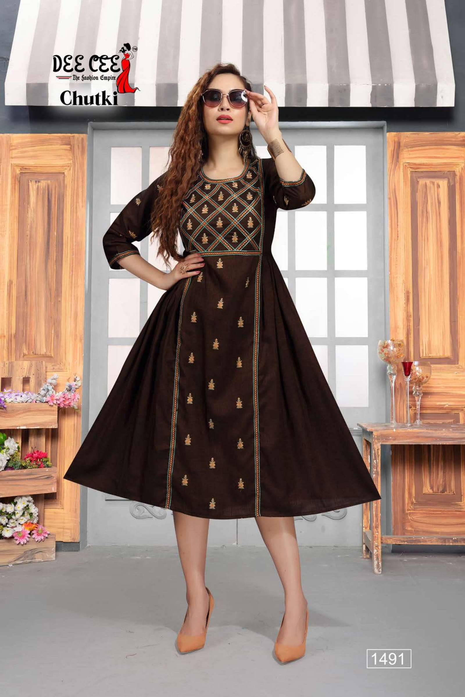 CHUTKI BY DEE CEE 1490 TO 1497 SERIES DESIGNER STYLISH FANCY COLORFUL BEAUTIFUL PARTY WEAR & ETHNIC WEAR COLLECTION FANCY KURTIS AT WHOLESALE PRICE