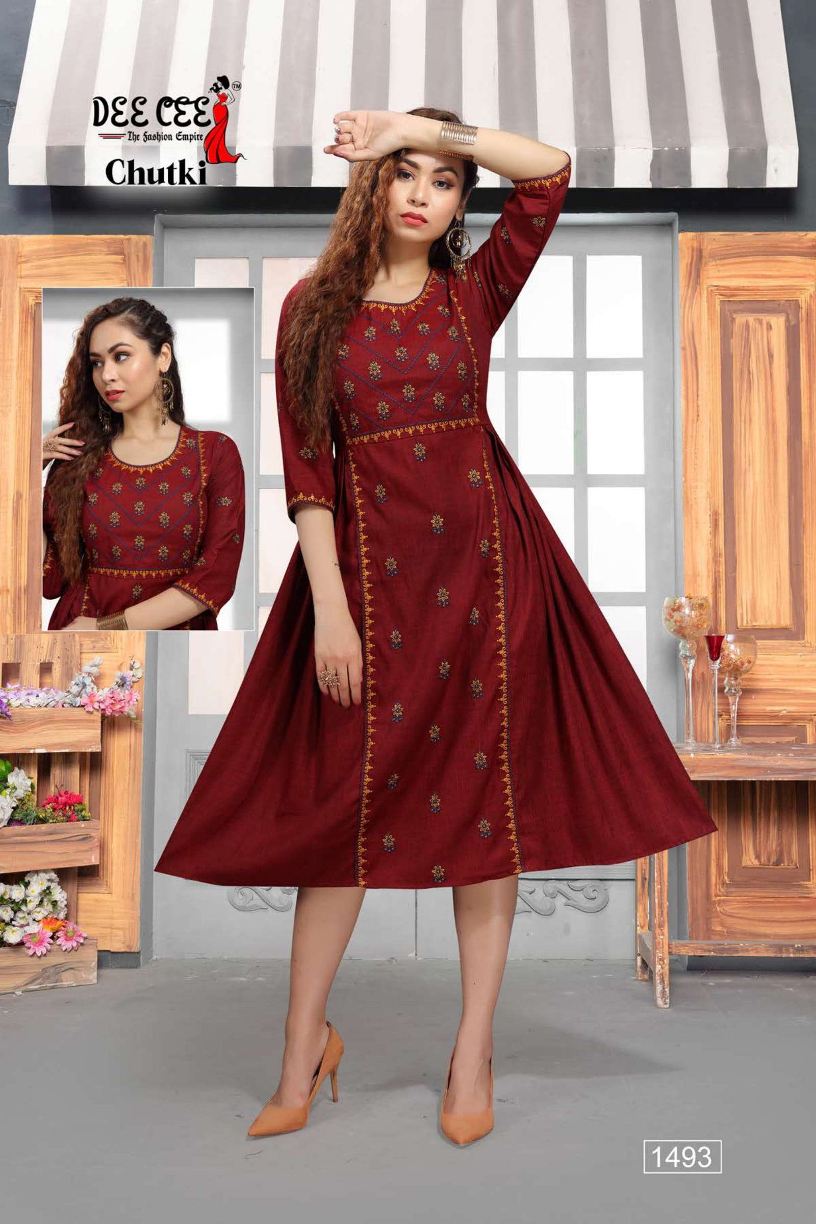 CHUTKI BY DEE CEE 1490 TO 1497 SERIES DESIGNER STYLISH FANCY COLORFUL BEAUTIFUL PARTY WEAR & ETHNIC WEAR COLLECTION FANCY KURTIS AT WHOLESALE PRICE