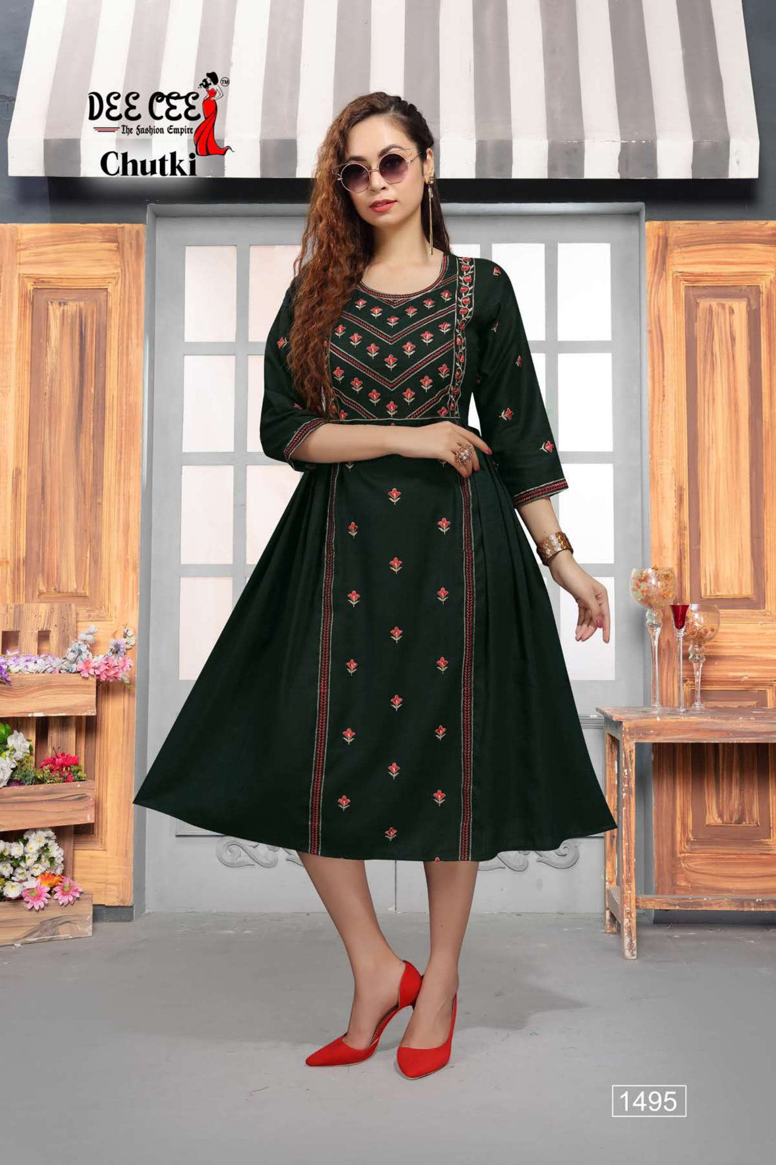CHUTKI BY DEE CEE 1490 TO 1497 SERIES DESIGNER STYLISH FANCY COLORFUL BEAUTIFUL PARTY WEAR & ETHNIC WEAR COLLECTION FANCY KURTIS AT WHOLESALE PRICE