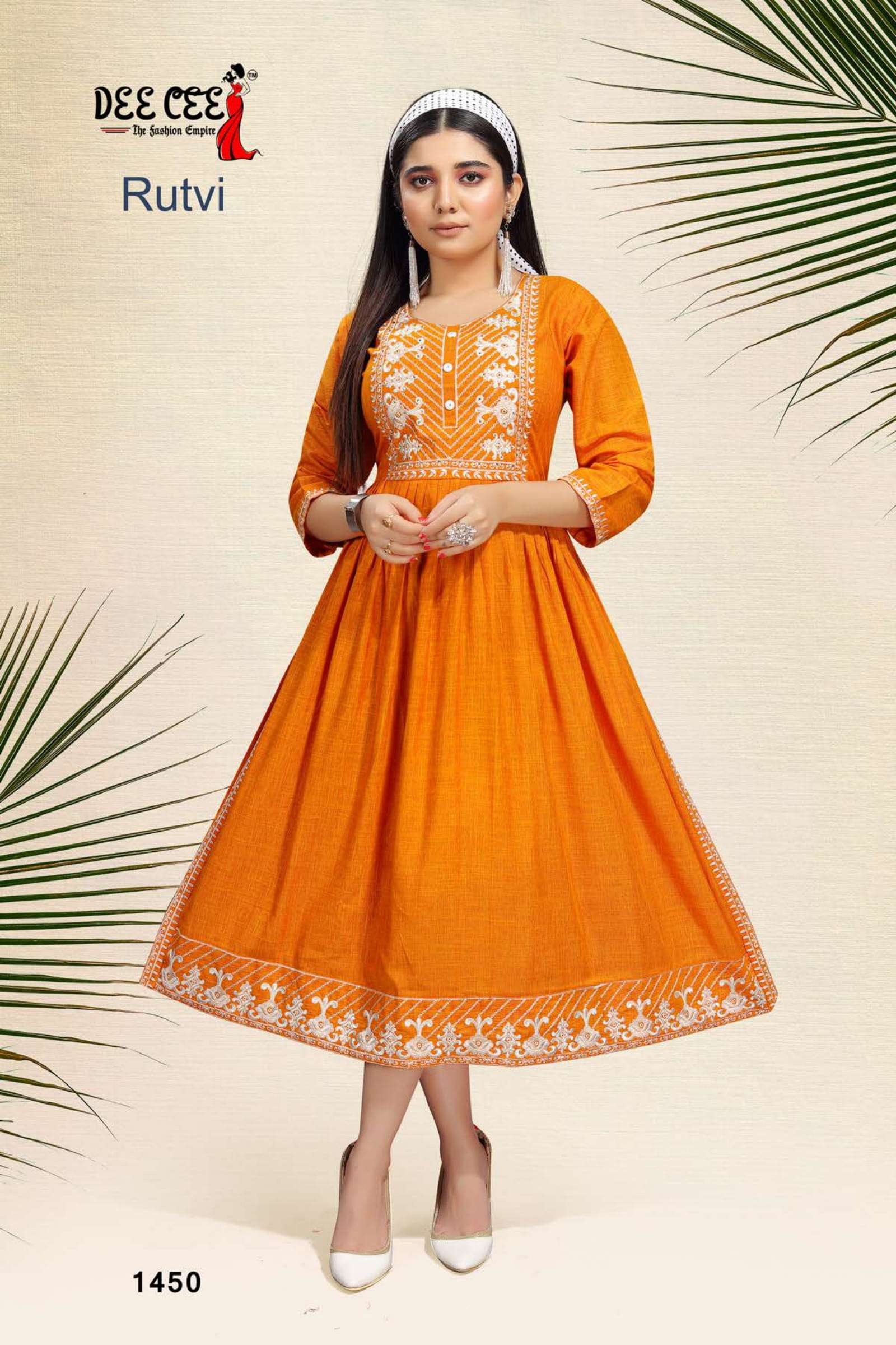 RUTVI BY DEE CEE 1446 TO 1451 SERIES DESIGNER STYLISH FANCY COLORFUL BEAUTIFUL PARTY WEAR & ETHNIC WEAR COLLECTION RAYON EMBROIDERY KURTIS AT WHOLESALE PRICE