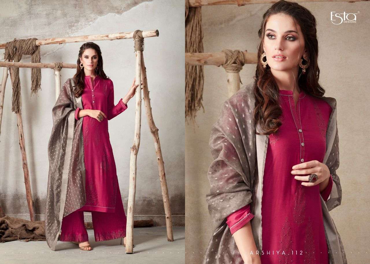 ARSHIYA BY ESTA 101 TO 112 SERIES BEAUTIFUL SUITS COLORFUL STYLISH FANCY CASUAL WEAR & ETHNIC WEAR PURE COTTON SILK PRINT DRESSES AT WHOLESALE PRICE