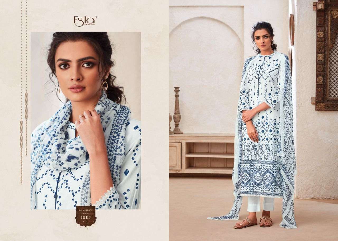 BANDHANI BY ESTA DESIGNS 1001 TO 1010 SERIES BEAUTIFUL SUITS COLORFUL STYLISH FANCY CASUAL WEAR & ETHNIC WEAR HEAVY CHIFFON DIGITAL PRINT DRESSES AT WHOLESALE PRICE