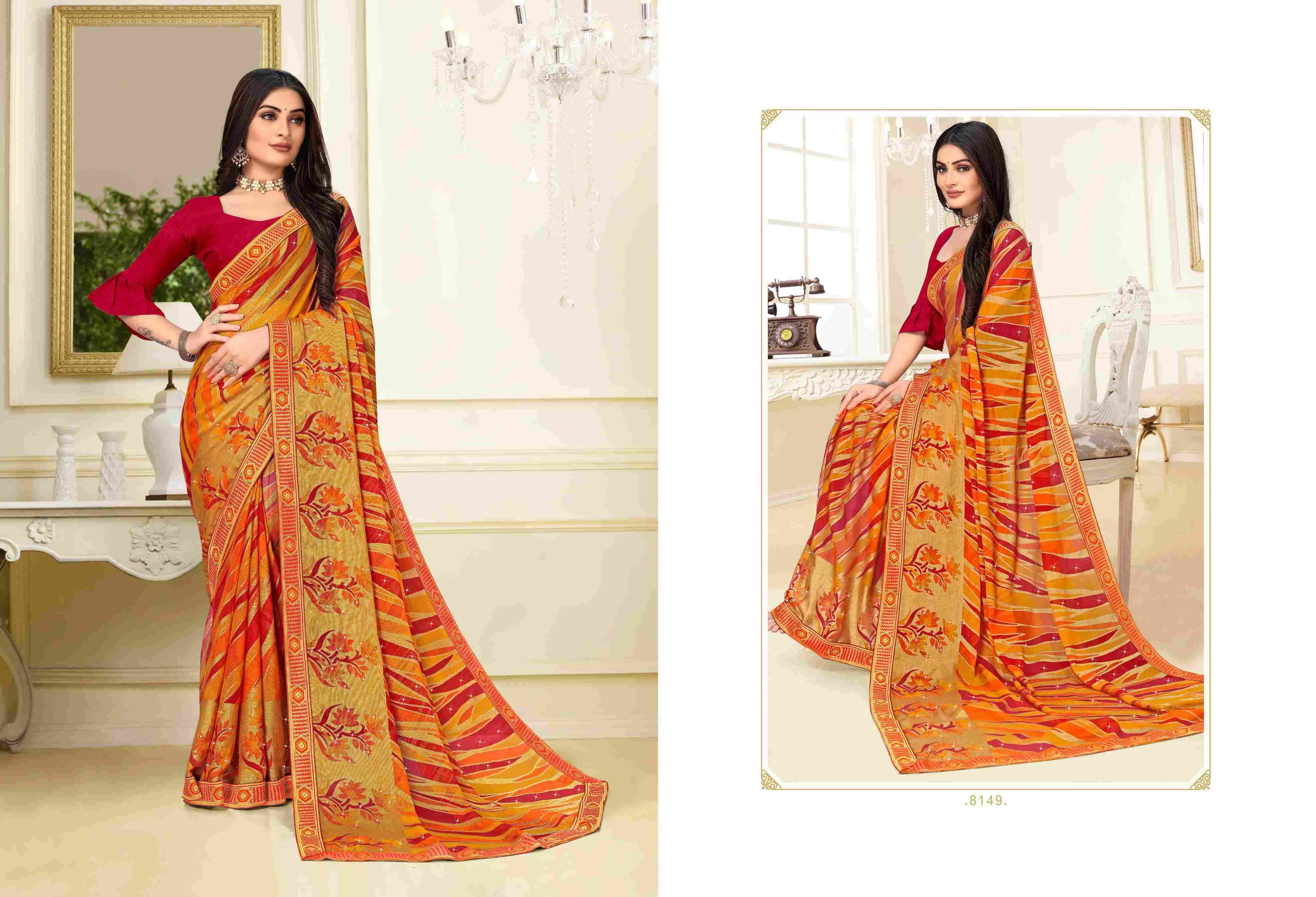 NEELKANTH VOL-4 BY BARGAD INDIAN TRADITIONAL WEAR COLLECTION BEAUTIFUL STYLISH FANCY COLORFUL PARTY WEAR & OCCASIONAL WEAR BRASSO SAREES AT WHOLESALE PRICE