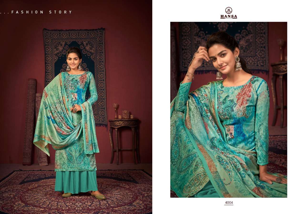 Hidaya Parneeta By Hansa Print 4001 To 4006 Series Beautiful Stylish Suits Fancy Colorful Casual Wear & Ethnic Wear & Ready To Wear Pashmina Digital Printed With Handwork Dresses At Wholesale Price