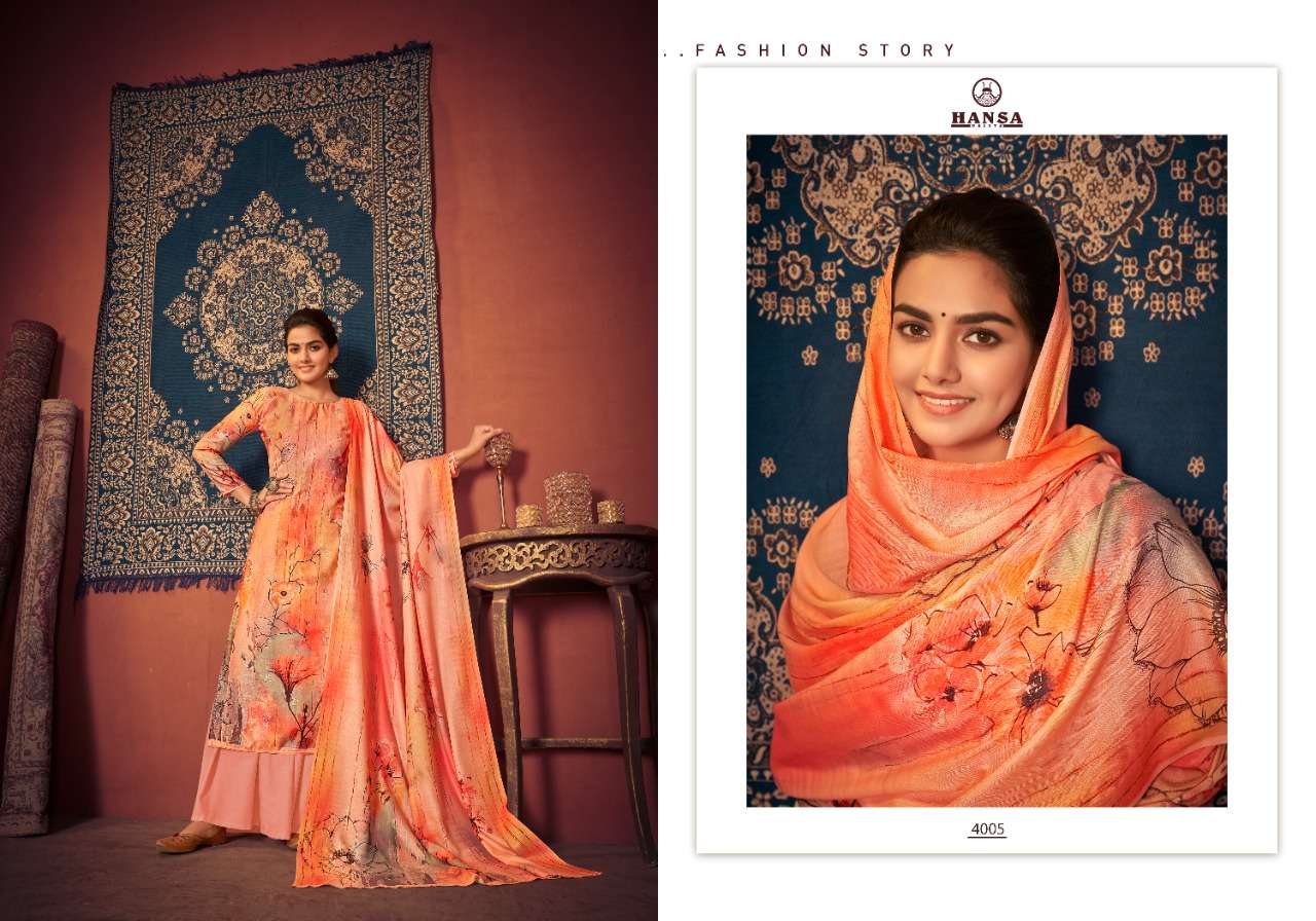 Hidaya Parneeta By Hansa Print 4001 To 4006 Series Beautiful Stylish Suits Fancy Colorful Casual Wear & Ethnic Wear & Ready To Wear Pashmina Digital Printed With Handwork Dresses At Wholesale Price