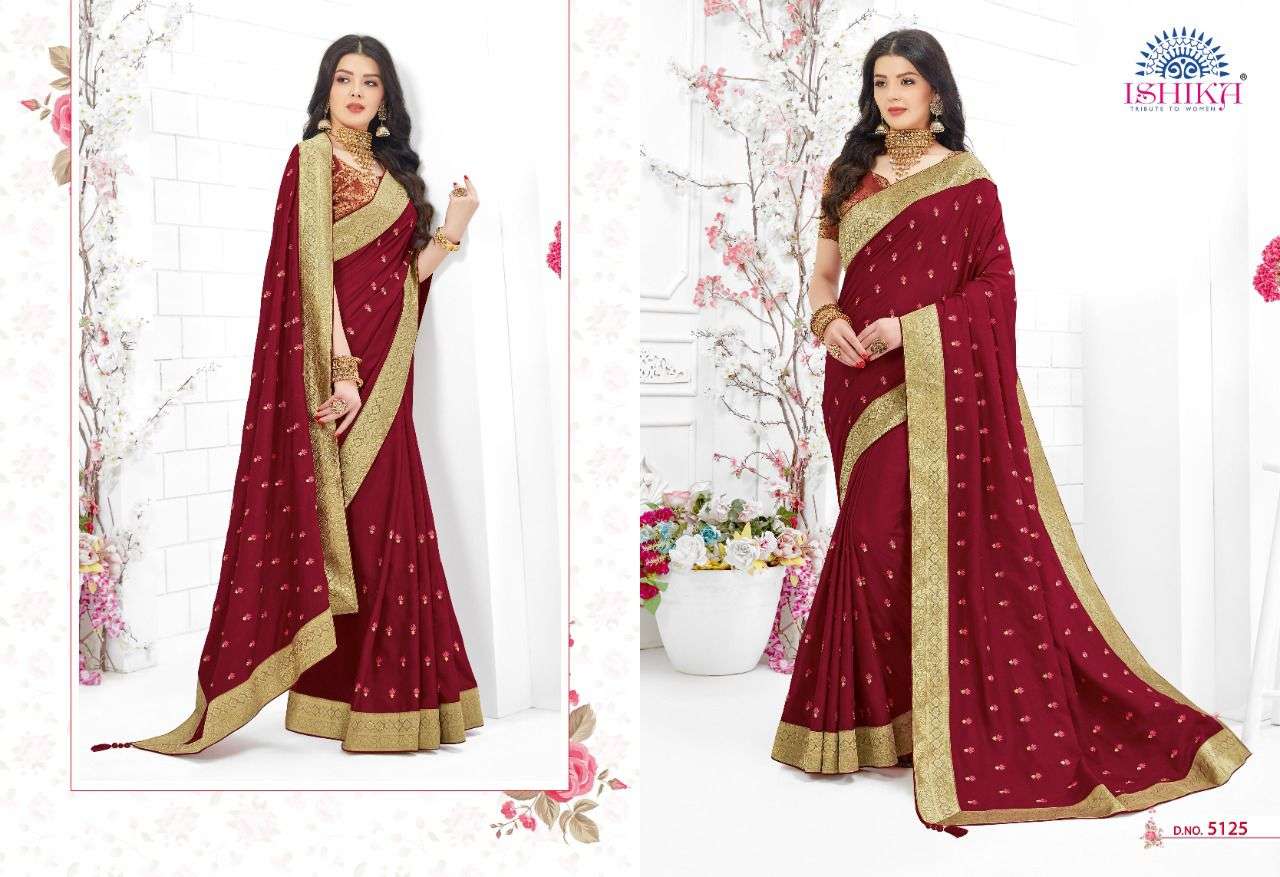 LAVANYA BY ISHIKA FASHION 5121 TO 5128 SERIES INDIAN TRADITIONAL WEAR COLLECTION BEAUTIFUL STYLISH FANCY COLORFUL PARTY WEAR & OCCASIONAL WEAR GEORGETTE PRINT SAREES AT WHOLESALE PRICE