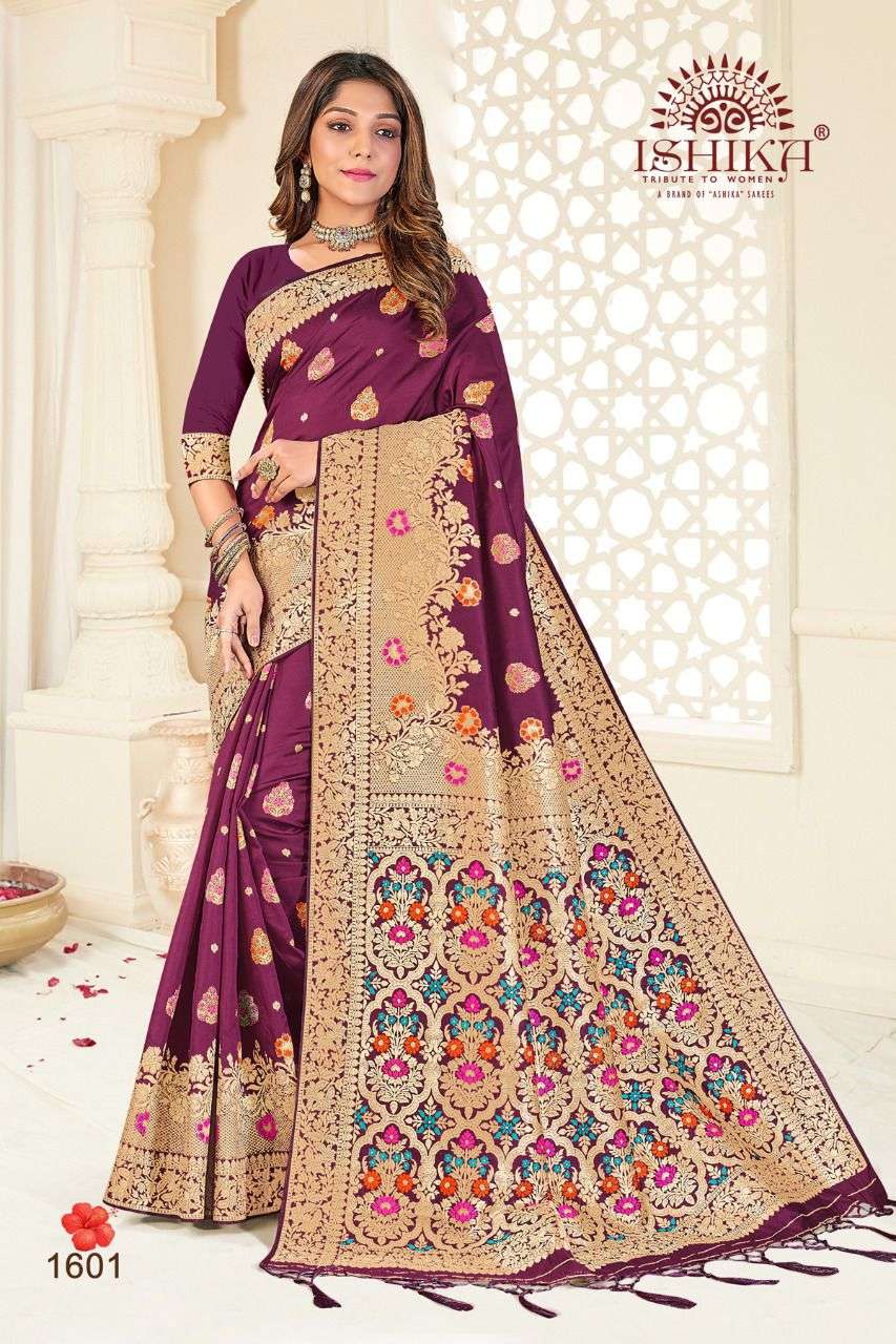 MANI SILK BY SANGAM PRINTS 1601 TO 1606 SERIES INDIAN TRADITIONAL WEAR COLLECTION BEAUTIFUL STYLISH FANCY COLORFUL PARTY WEAR & OCCASIONAL WEAR SILK SAREES AT WHOLESALE PRICE