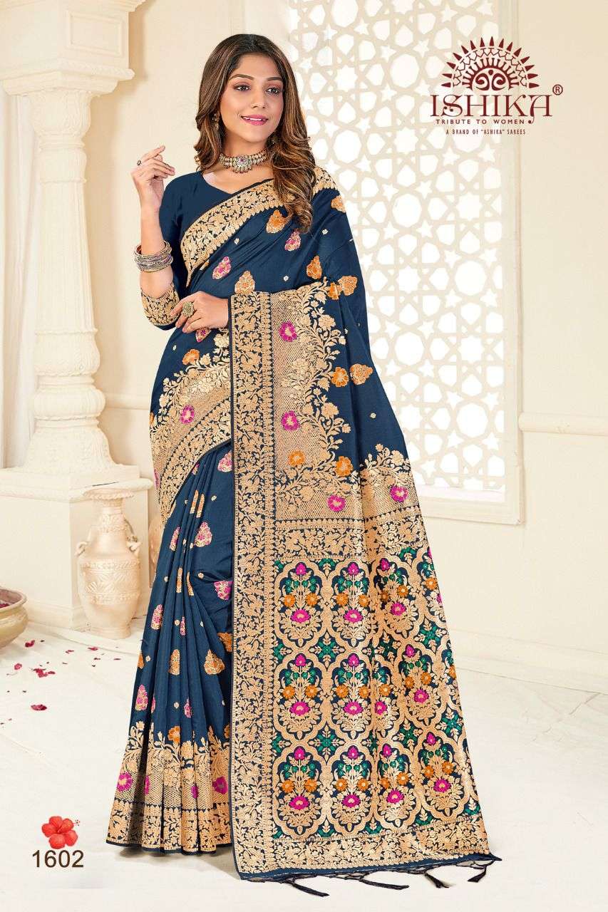 MANI SILK BY SANGAM PRINTS 1601 TO 1606 SERIES INDIAN TRADITIONAL WEAR COLLECTION BEAUTIFUL STYLISH FANCY COLORFUL PARTY WEAR & OCCASIONAL WEAR SILK SAREES AT WHOLESALE PRICE