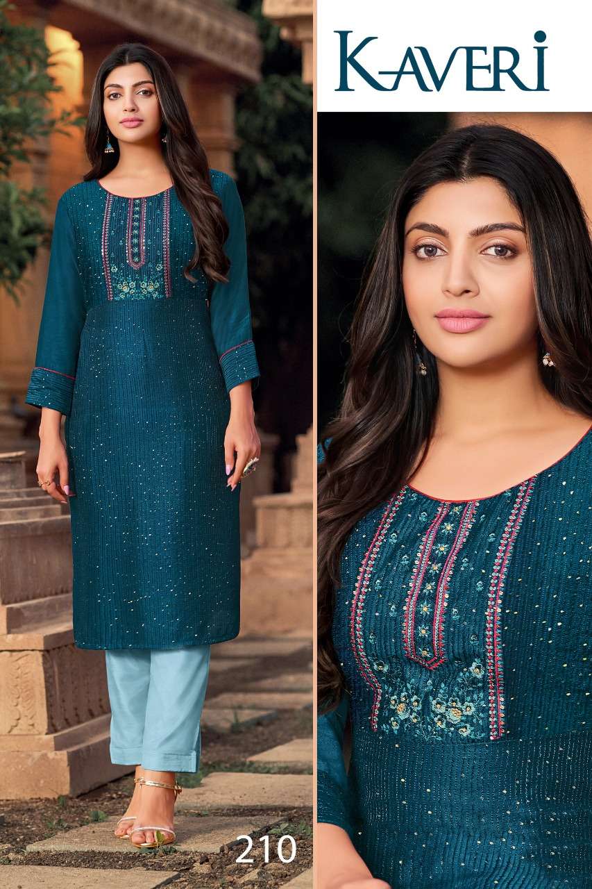 KAVERI BY HARIYAALI 207 TO 212 SERIES DESIGNER STYLISH FANCY COLORFUL BEAUTIFUL PARTY WEAR & ETHNIC WEAR COLLECTION SOFT SILK KURTIS AT WHOLESALE PRICE