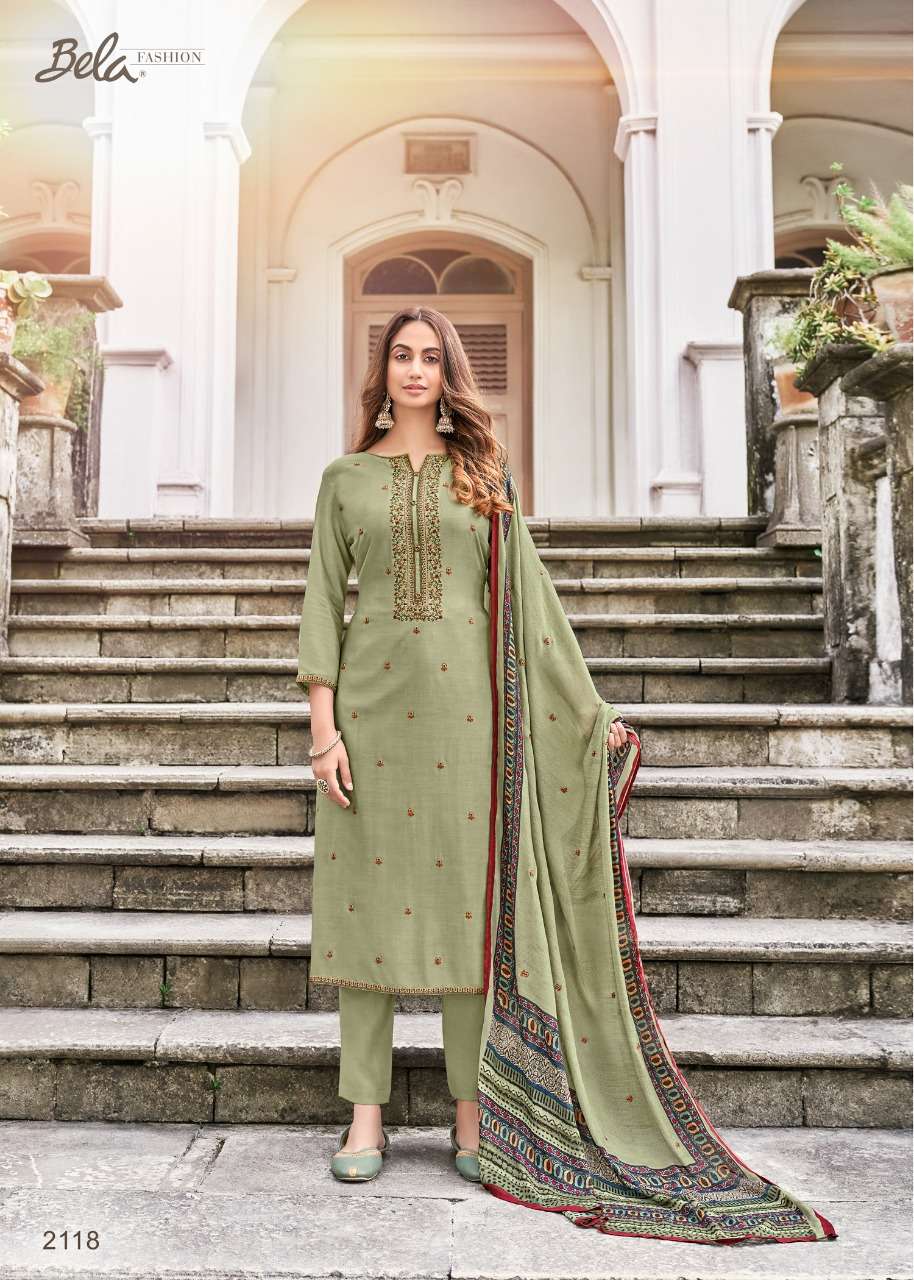NAAYAAB BY BELA FASHION 2115 TO 2121 SERIES BEAUTIFUL STYLISH SUITS FANCY COLORFUL CASUAL WEAR & ETHNIC WEAR & READY TO WEAR MUSLIN DRESSES AT WHOLESALE PRICE
