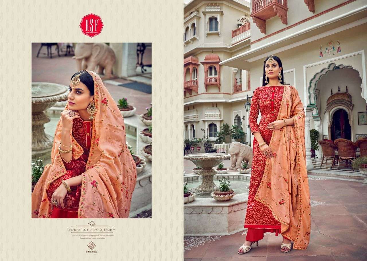 SWAG VOL-8 BY RIDDHI SIDDHI FASHION 21501 TO 21506 SERIES BEAUTIFUL STYLISH SHARARA SUITS FANCY COLORFUL CASUAL WEAR & ETHNIC WEAR & READY TO WEAR HEAVY SILK JACQAURD EMBROIDERED DRESSES AT WHOLESALE PRICE