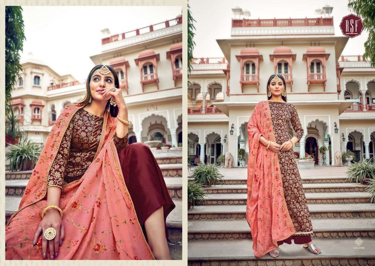 SWAG VOL-8 BY RIDDHI SIDDHI FASHION 21501 TO 21506 SERIES BEAUTIFUL STYLISH SHARARA SUITS FANCY COLORFUL CASUAL WEAR & ETHNIC WEAR & READY TO WEAR HEAVY SILK JACQAURD EMBROIDERED DRESSES AT WHOLESALE PRICE