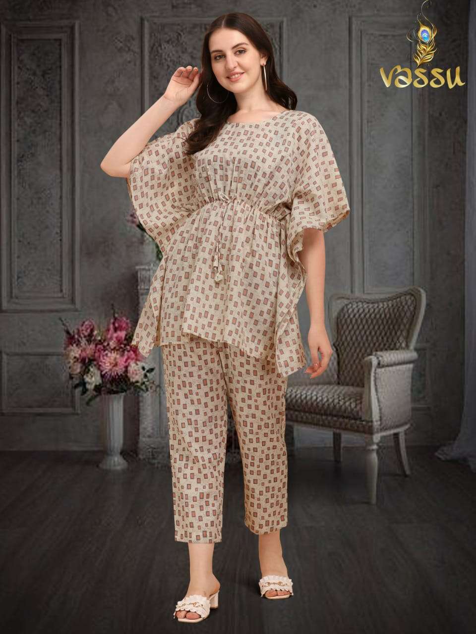 KAFTAN FASHION VOL-1 BY VASSU 01 TO 05 SERIES DESIGNER WEAR COLLECTION BEAUTIFUL STYLISH FANCY COLORFUL PARTY WEAR & OCCASIONAL WEAR COTTON KAFTAN WITH BOTTOM AT WHOLESALE PRICE