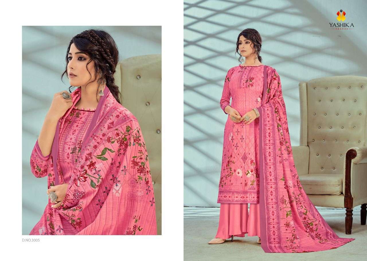 ZULFFAT VOL-3 BY YASHIKA TRENDS 3001 TO 3010 SERIES BEAUTIFUL STYLISH SUITS FANCY COLORFUL CASUAL WEAR & ETHNIC WEAR & READY TO WEAR PURE CAMBRIC PRINTED DRESSES AT WHOLESALE PRICE
